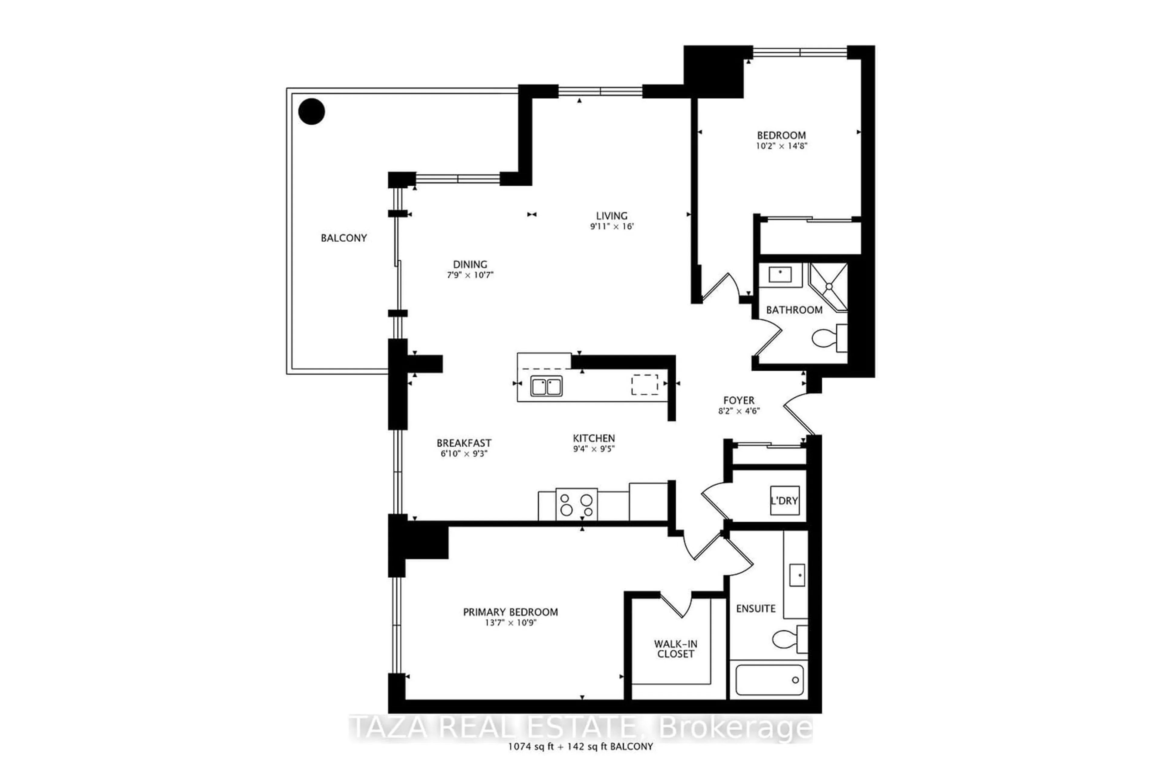 Floor plan for 1235 Bayly St #1502, Pickering Ontario L1W 1L7
