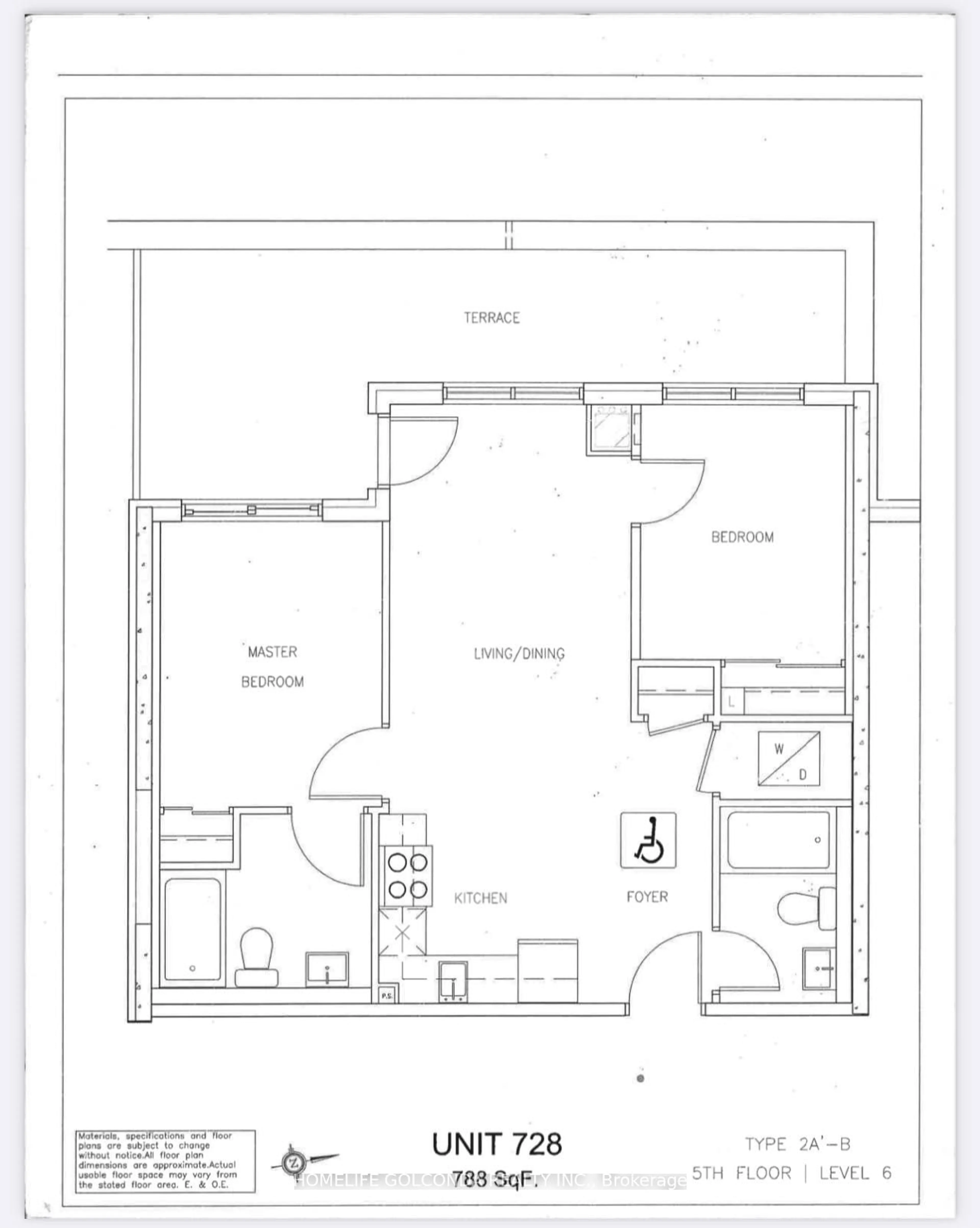 Floor plan for 22 East Heaven Dr #728, Toronto Ontario M1N 0B4
