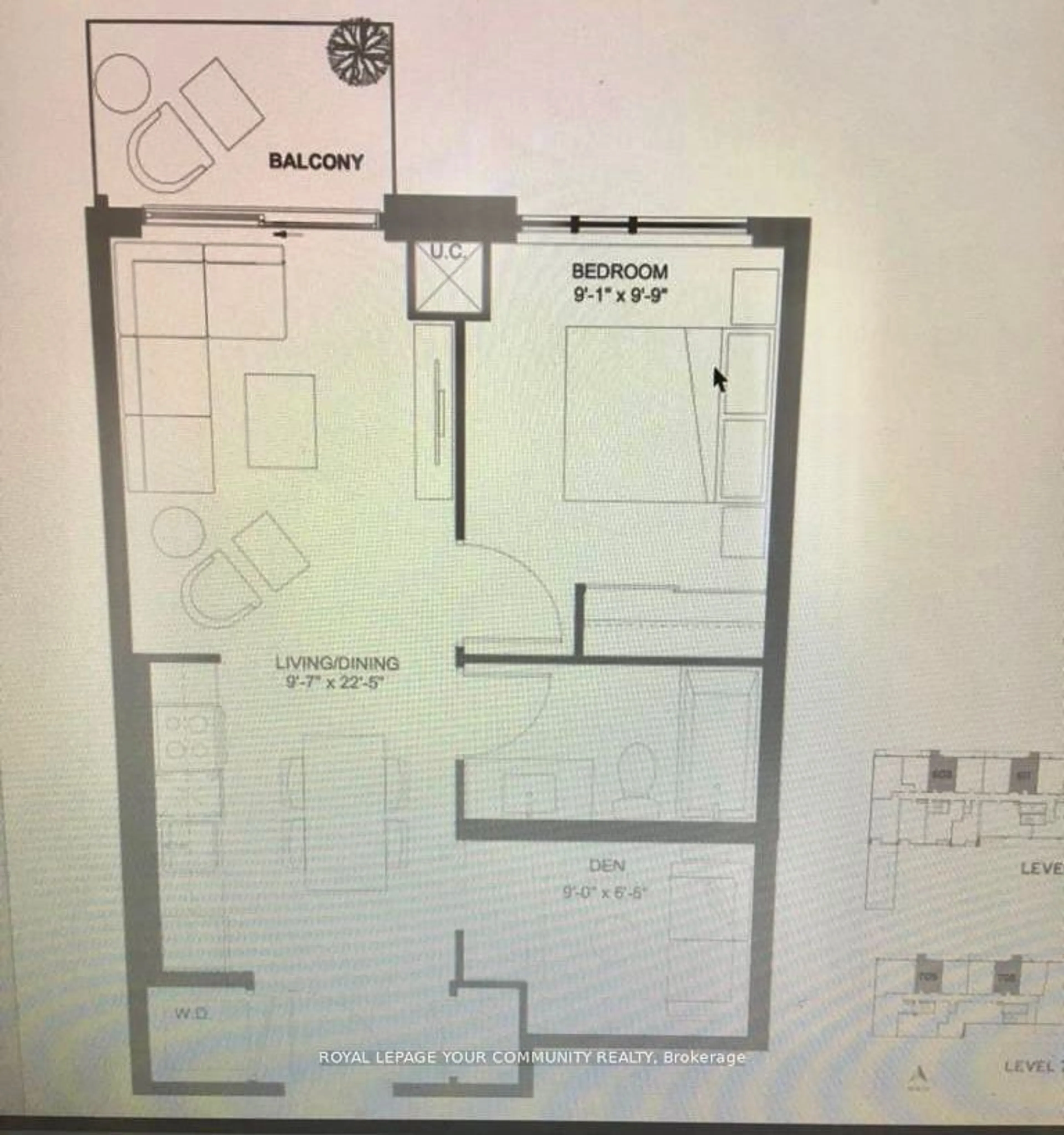 Floor plan for 630 Greenwood Ave #705, Toronto Ontario M4J 4B2