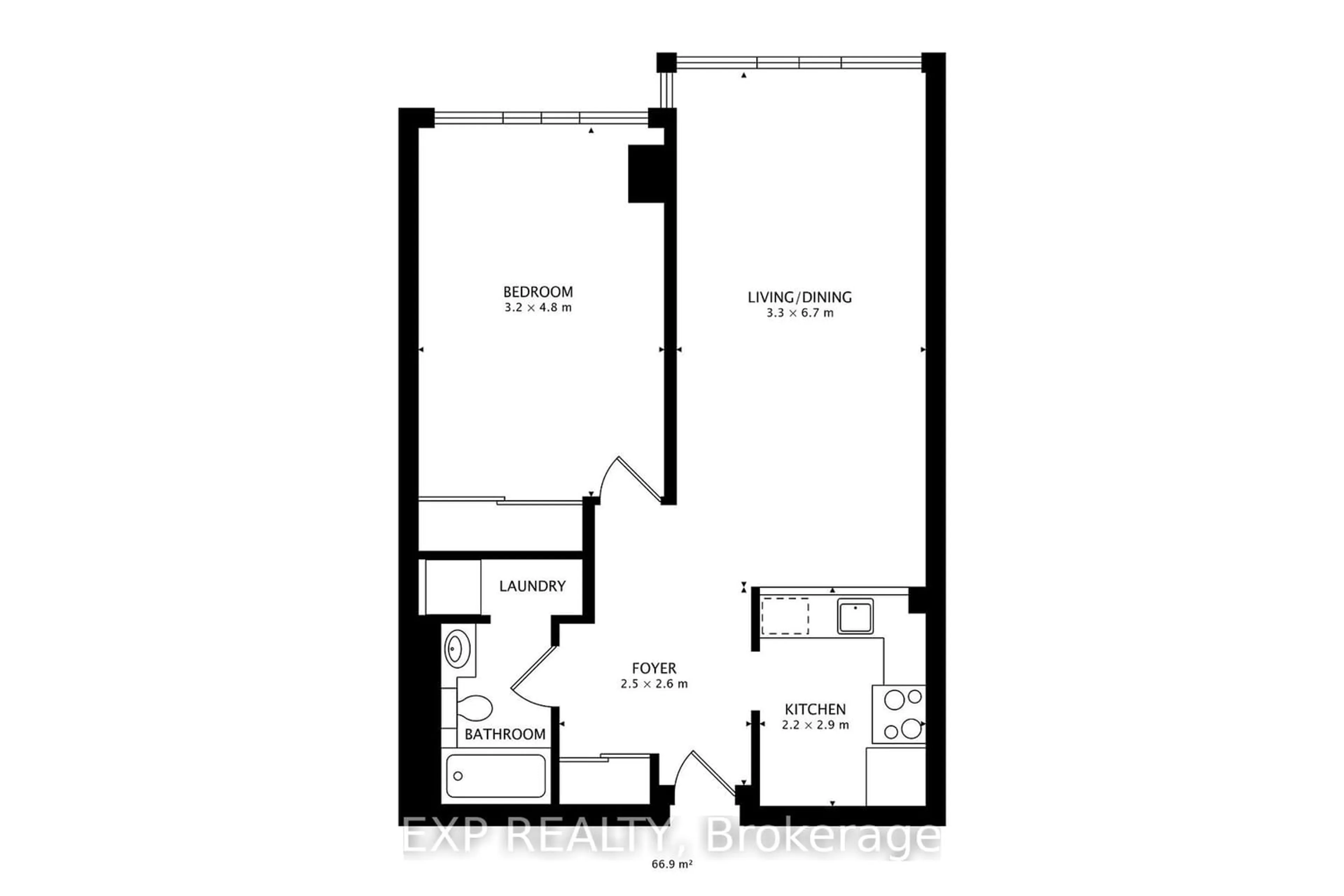 Floor plan for 3050 Ellesmere Rd #816, Toronto Ontario M1E 5E6