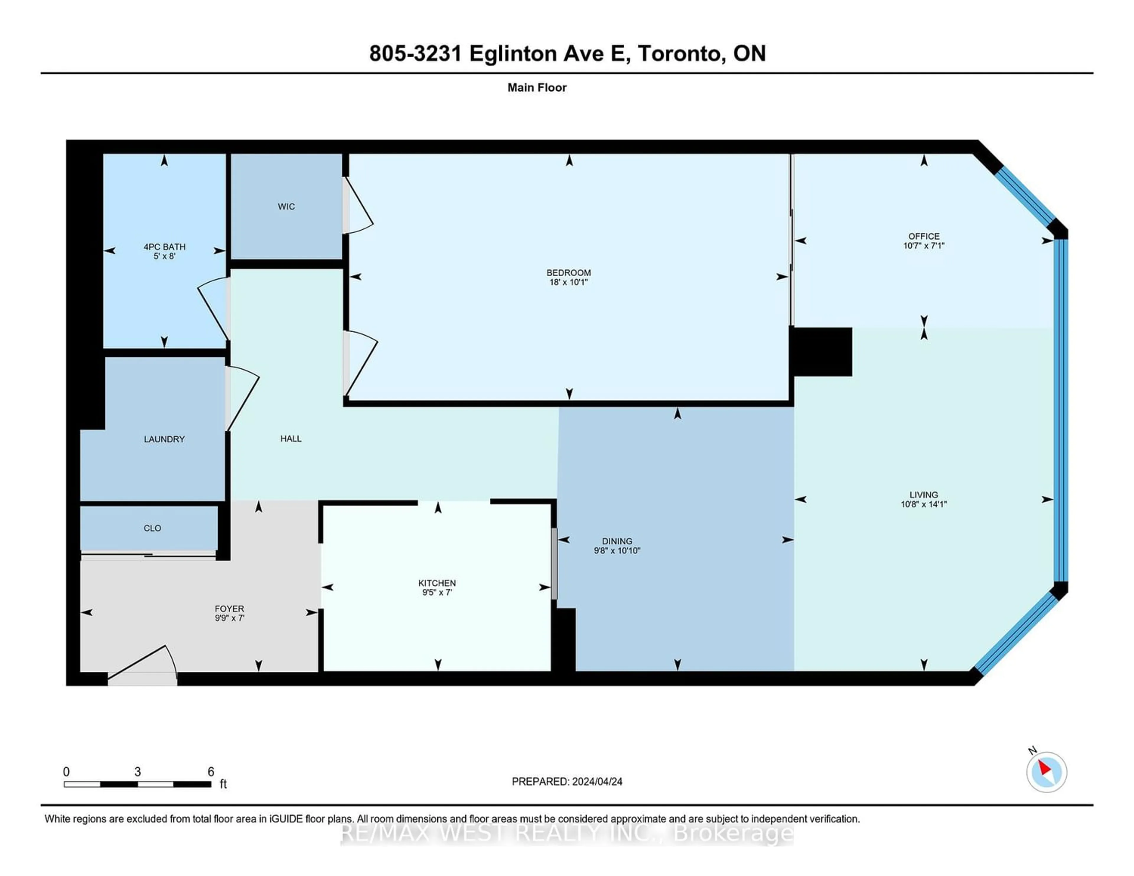 Floor plan for 3231 Eglinton Ave #805, Toronto Ontario M1J 3N5
