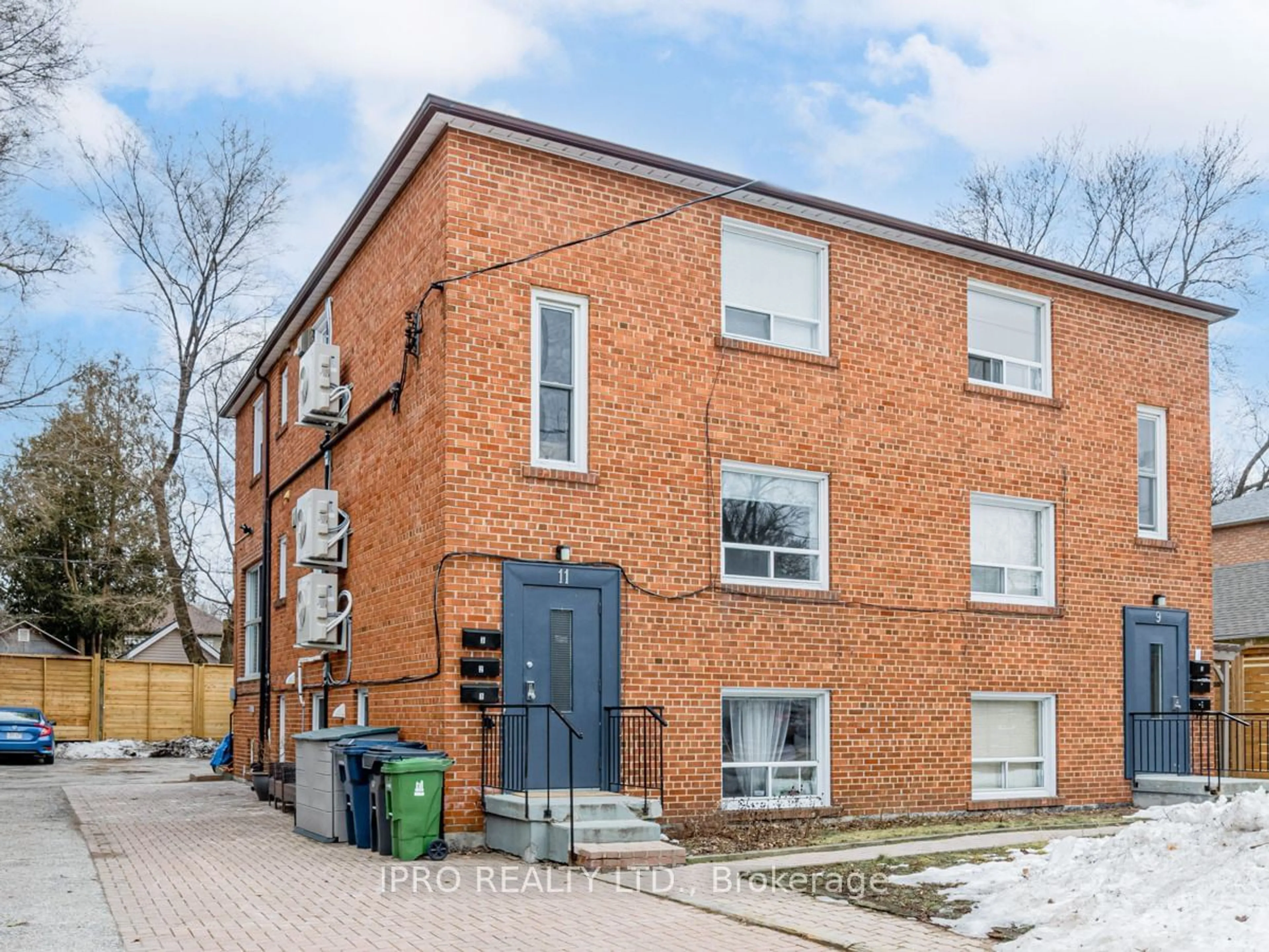 Home with brick exterior material for 9-11 Bracebridge Ave, Toronto Ontario M4C 2X6