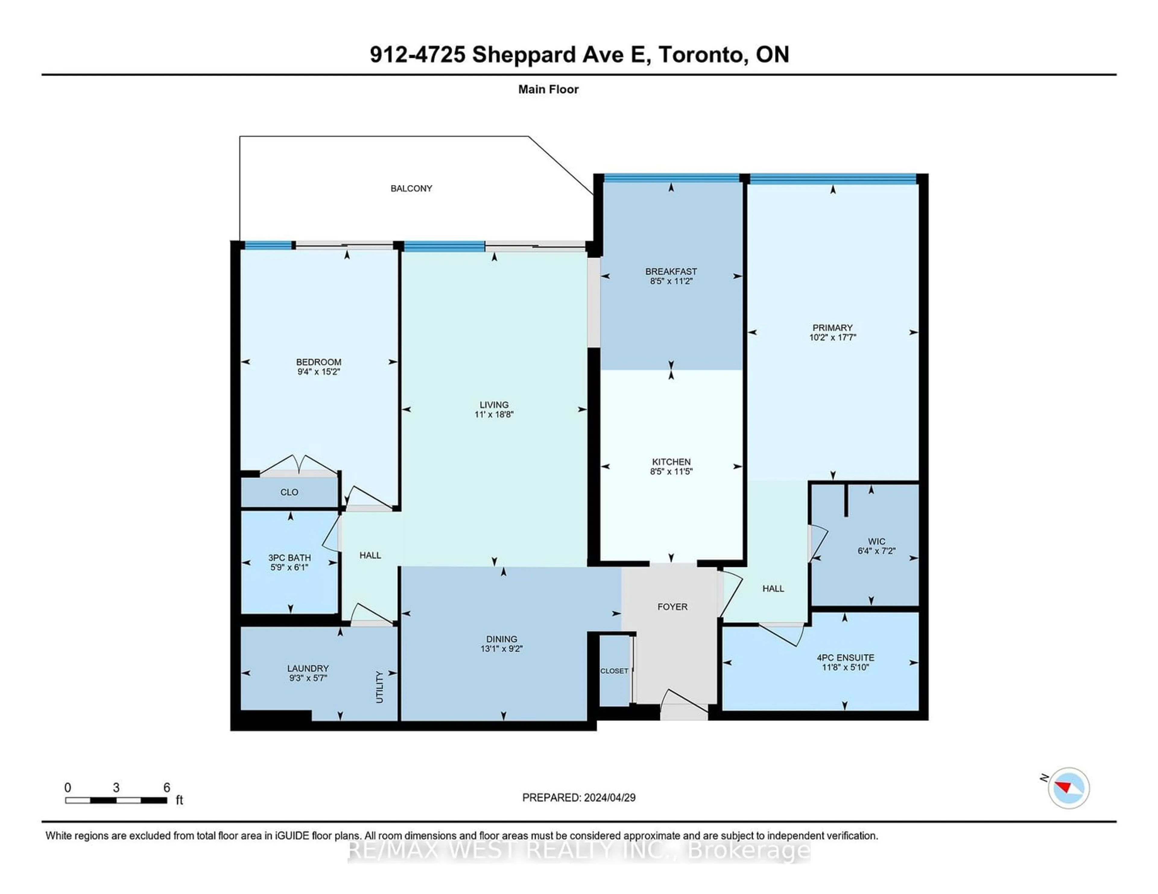 Floor plan for 4725 Sheppard Ave #912, Toronto Ontario M1S 5B2