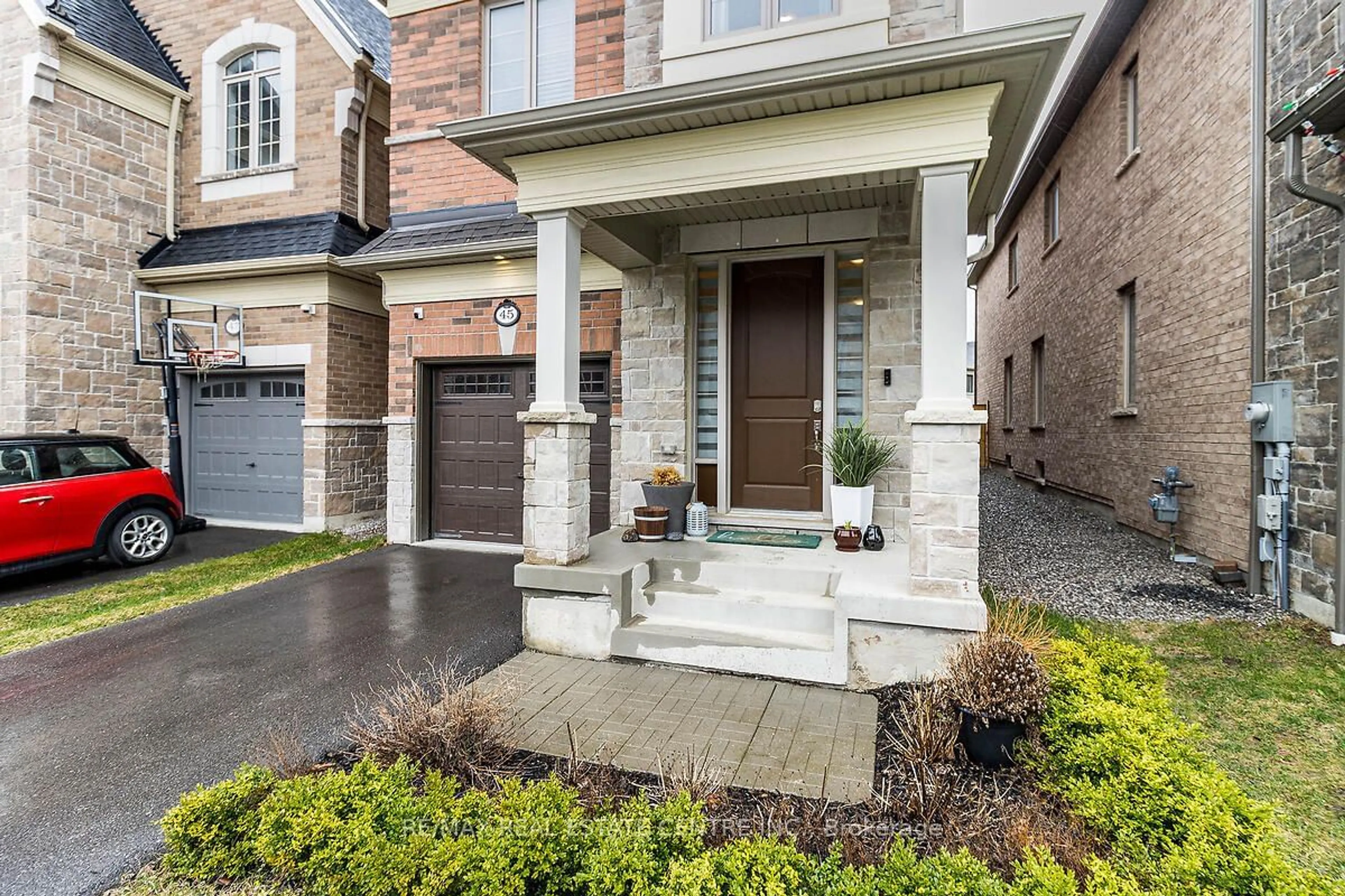 Home with brick exterior material for 45 Christine Elliott Ave, Whitby Ontario L1P 0B8