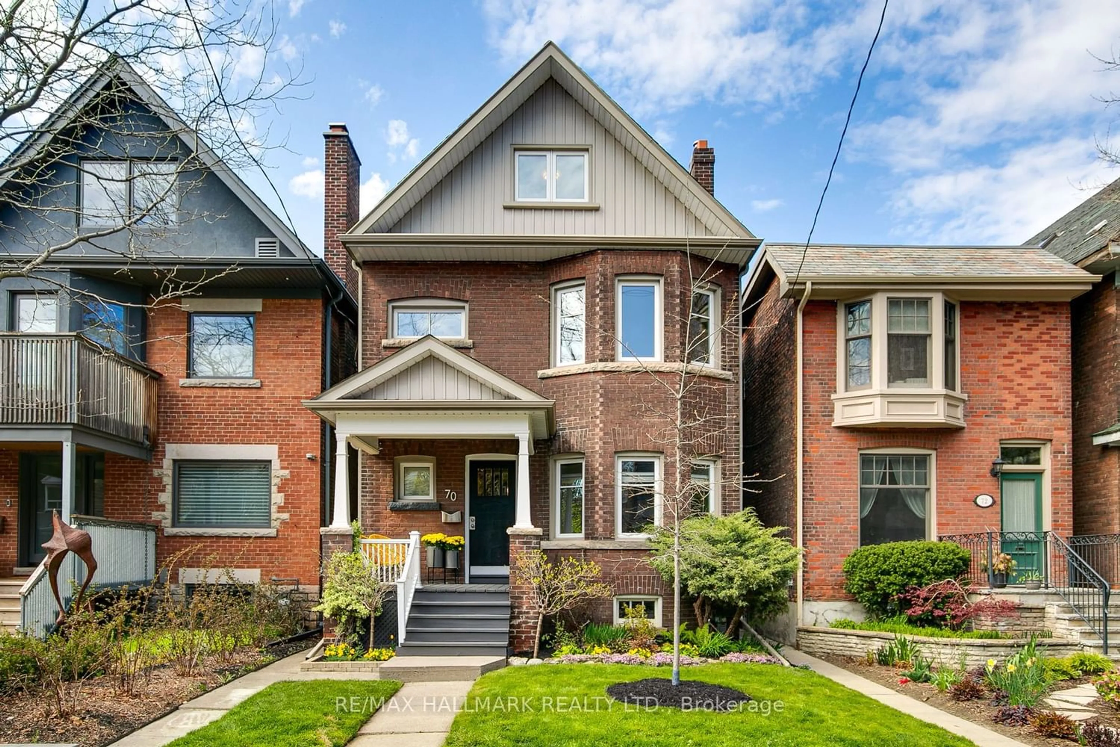 Home with brick exterior material for 70 Dearbourne Ave, Toronto Ontario M4K 1M7