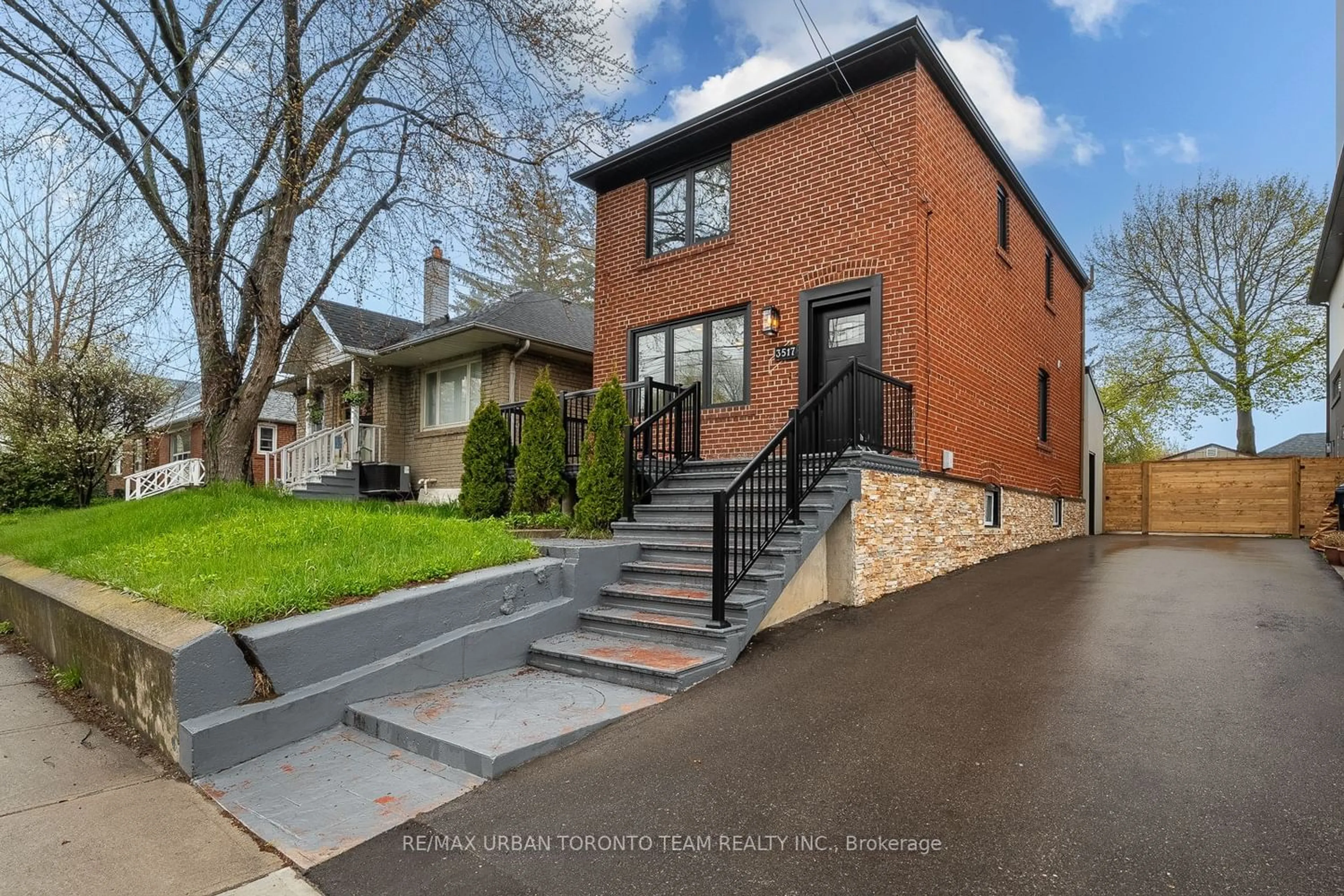 Home with brick exterior material for 3517 St Clair Ave, Toronto Ontario M1K 1L4