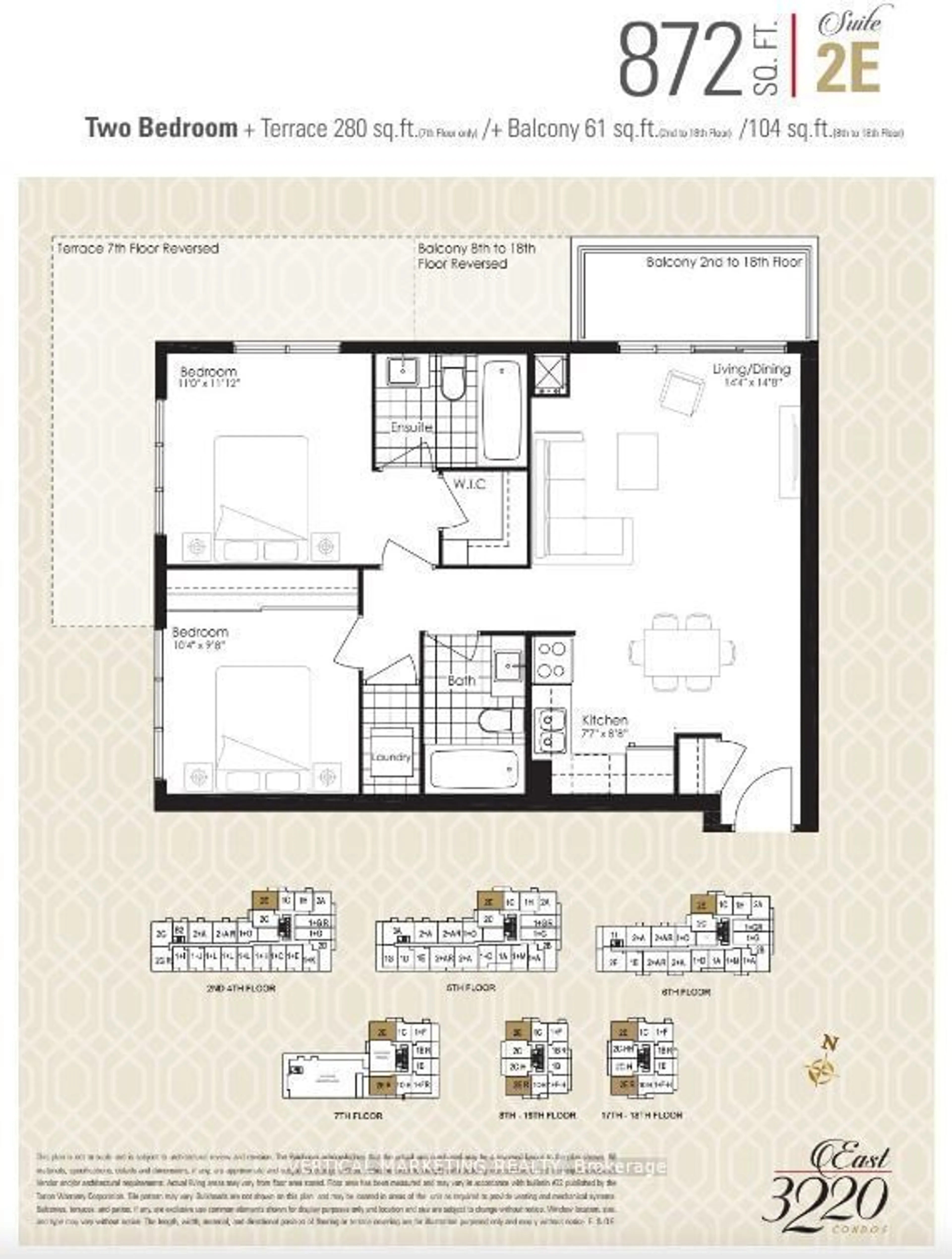Floor plan for 3220 Sheppard Ave #402, Toronto Ontario M1T 0B7