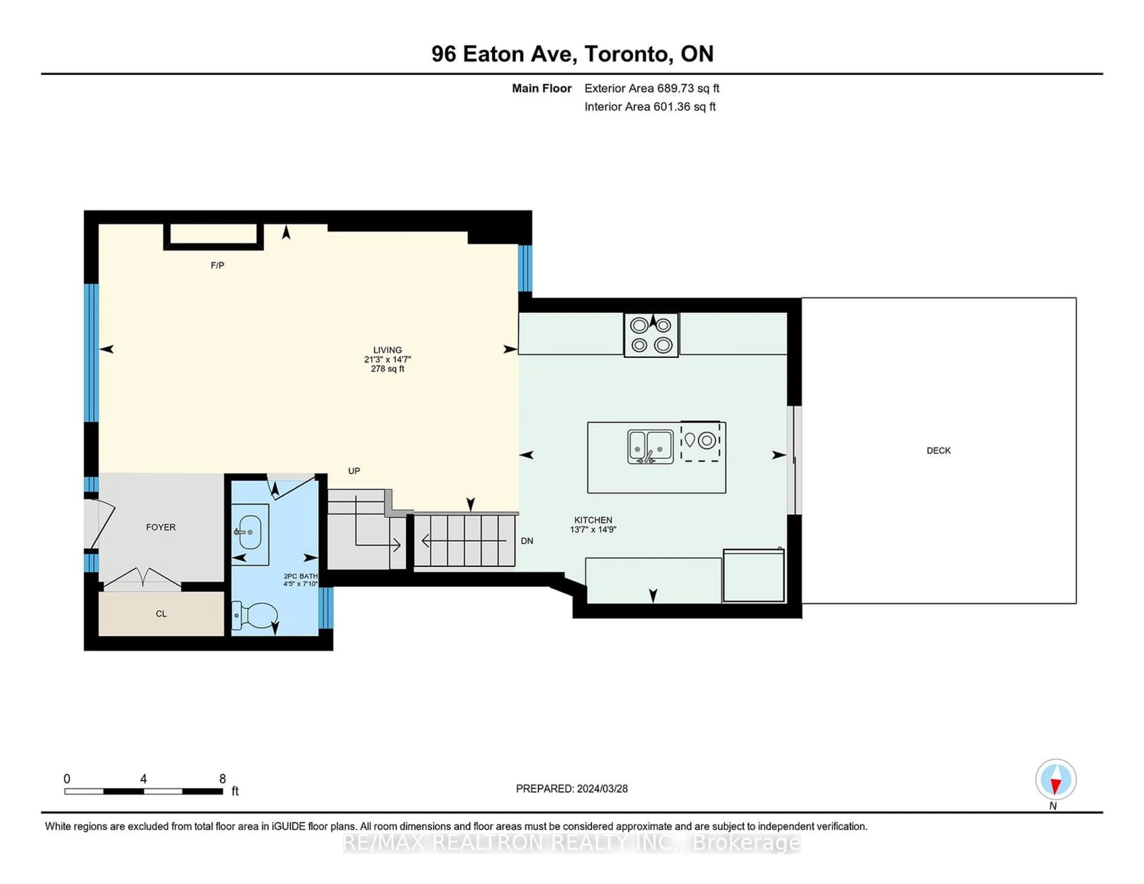 Floor plan for 96 Eaton Ave, Toronto Ontario M4J 2Z5