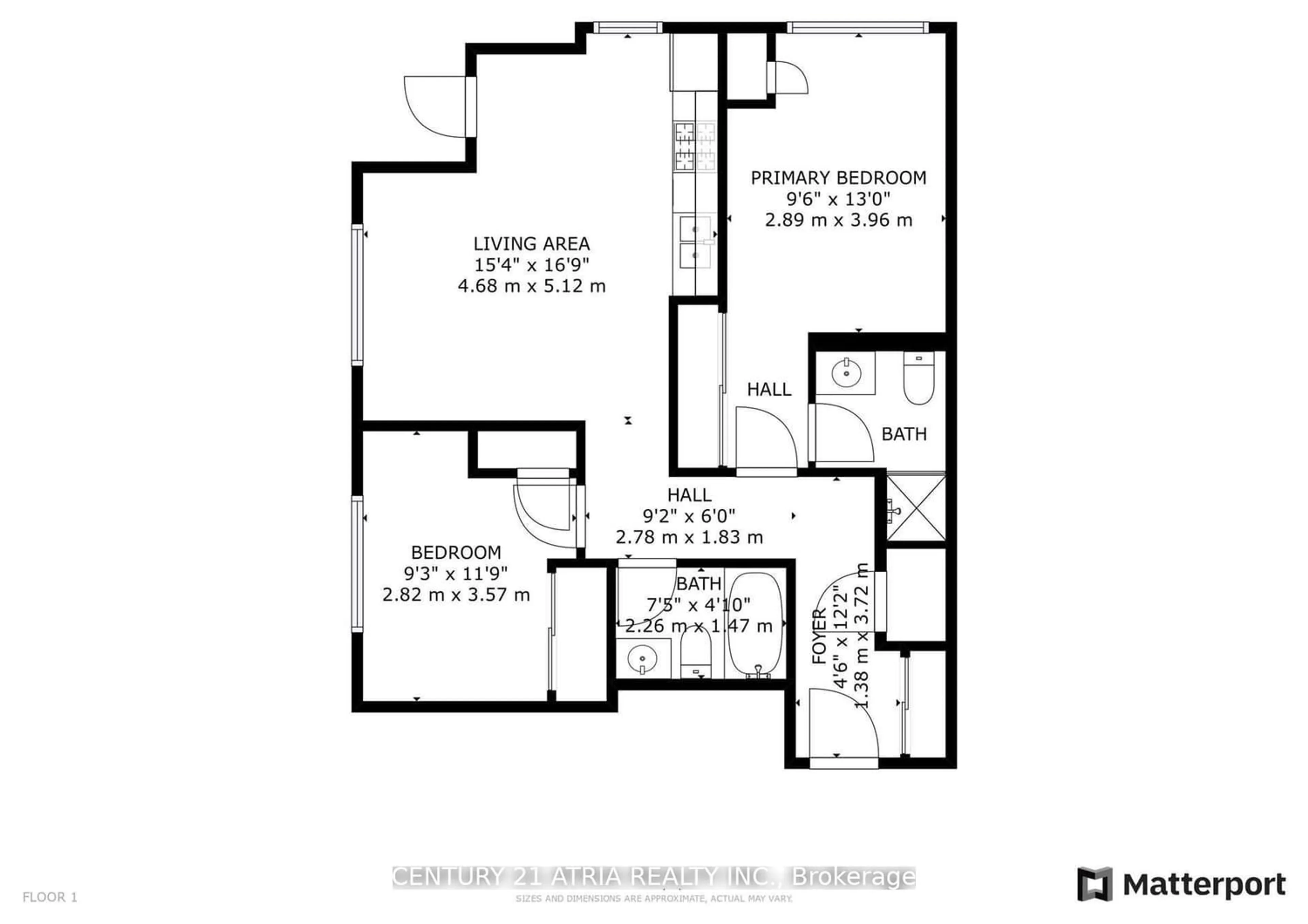 Floor plan for 255 Village Green Sq #1403, Toronto Ontario M1S 0L3