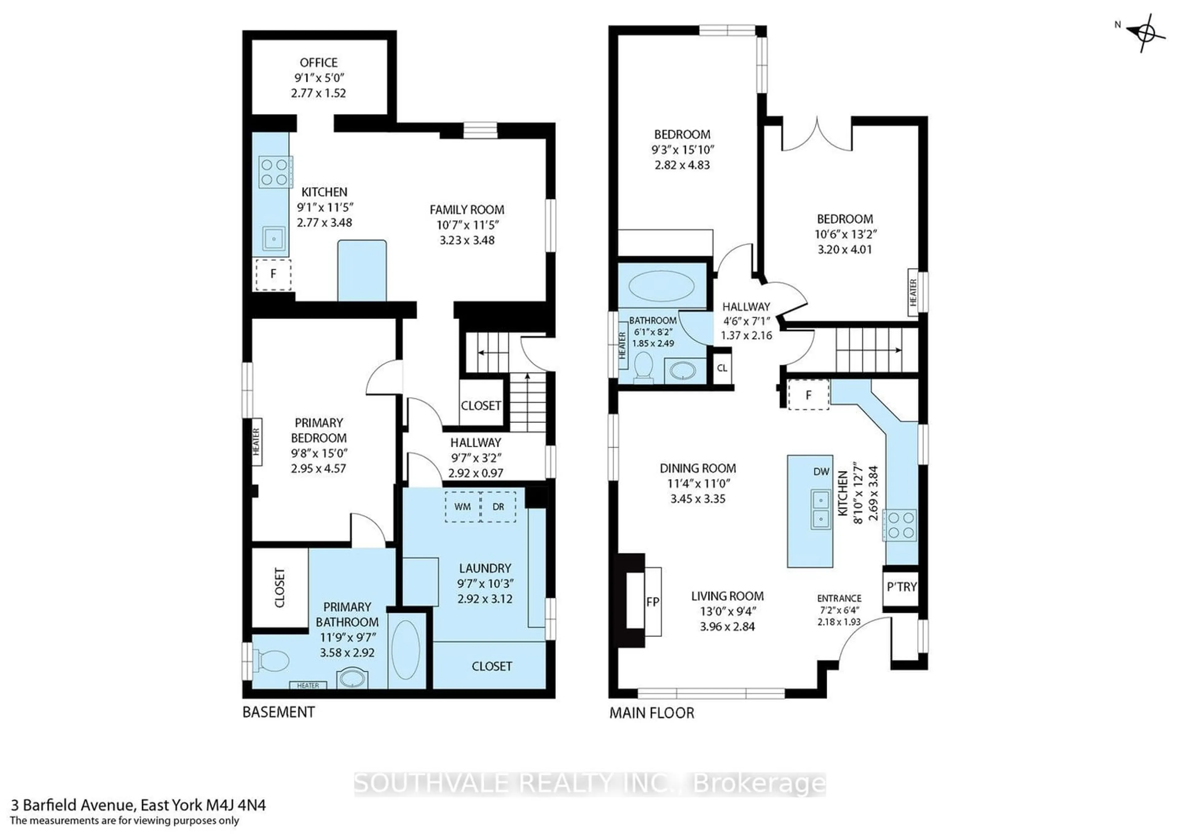 Floor plan for 3 Barfield Ave, Toronto Ontario M4J 4N4