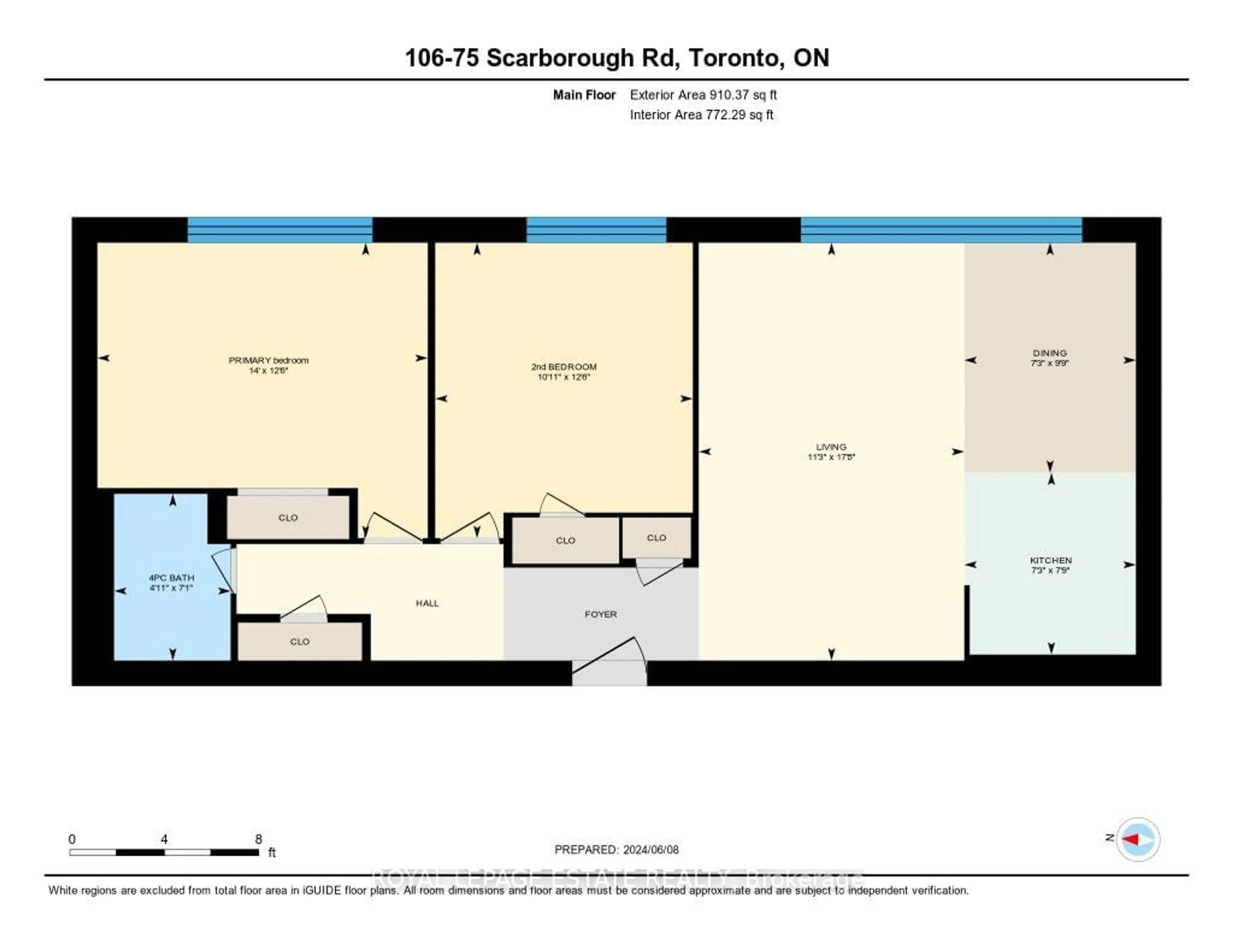 Floor plan for 75 Scarborough Rd #106, Toronto Ontario M4E 3M4