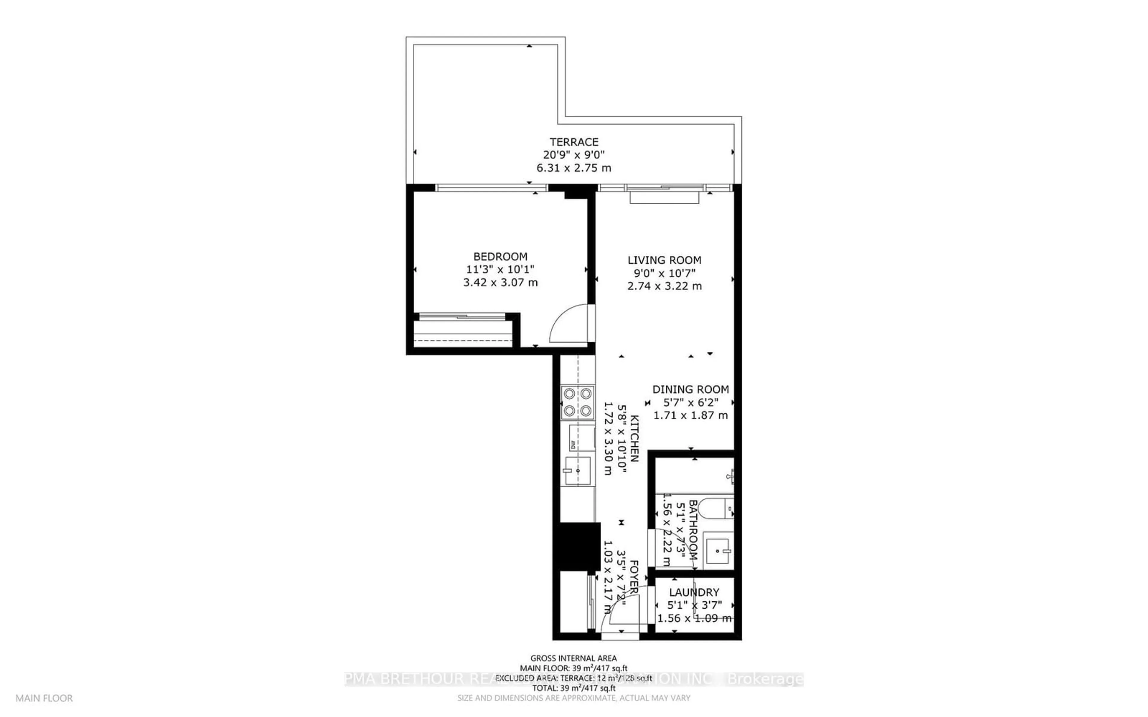 Floor plan for 2799 Kingston Rd #803, Toronto Ontario M1M 1N1