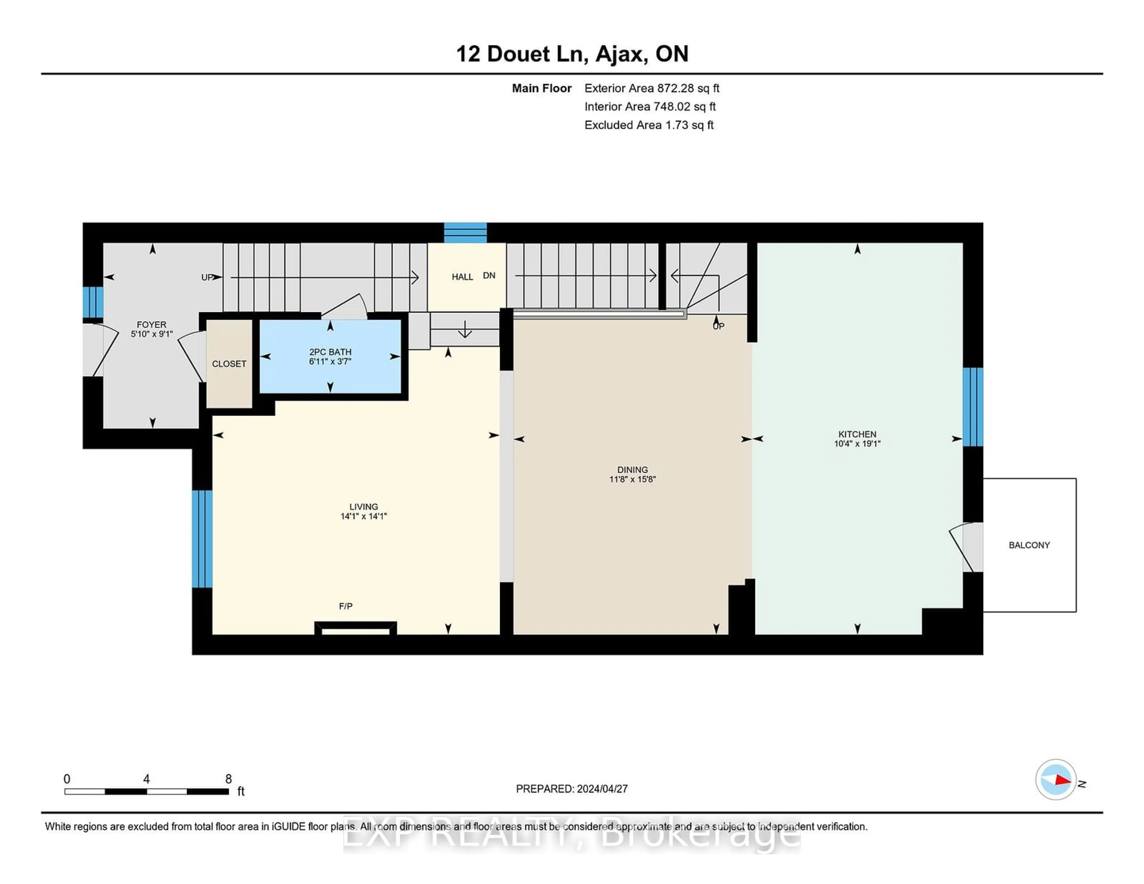 Floor plan for 12 Douet Lane, Ajax Ontario L1Z 0V4