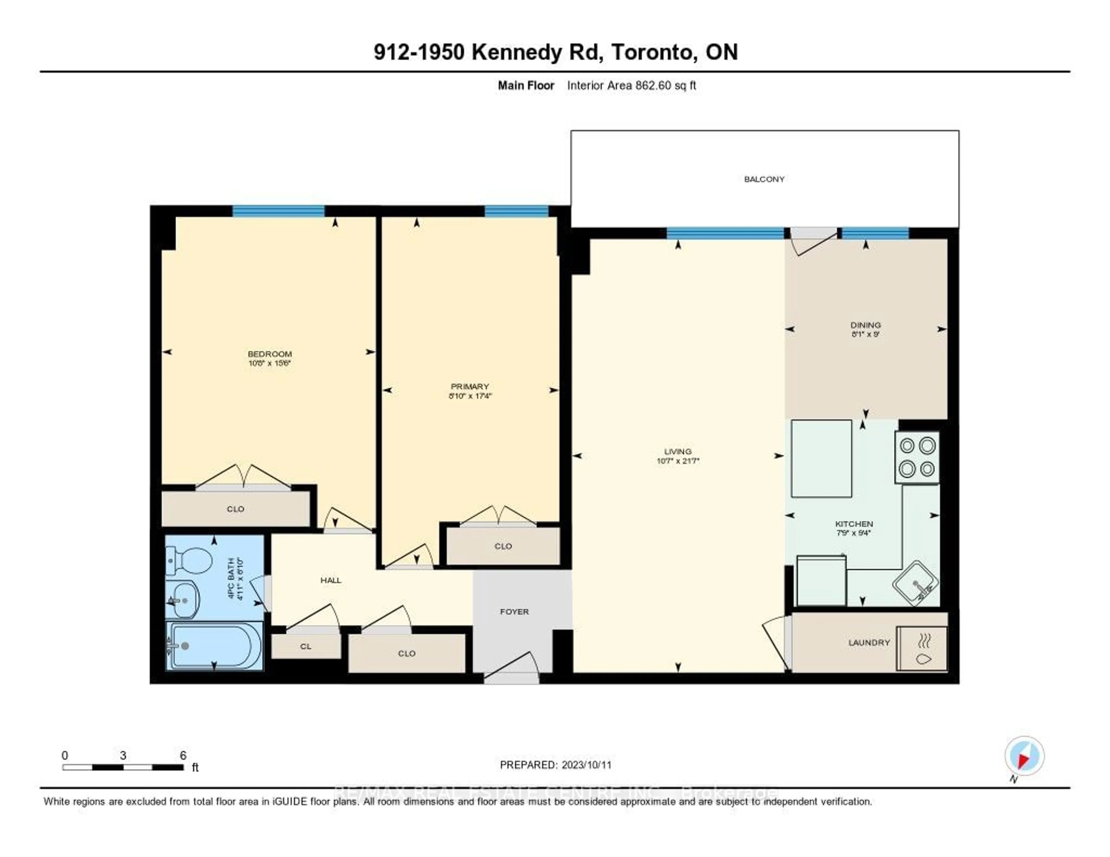 Floor plan for 1950 Kennedy Rd #912, Toronto Ontario M1P 4S9