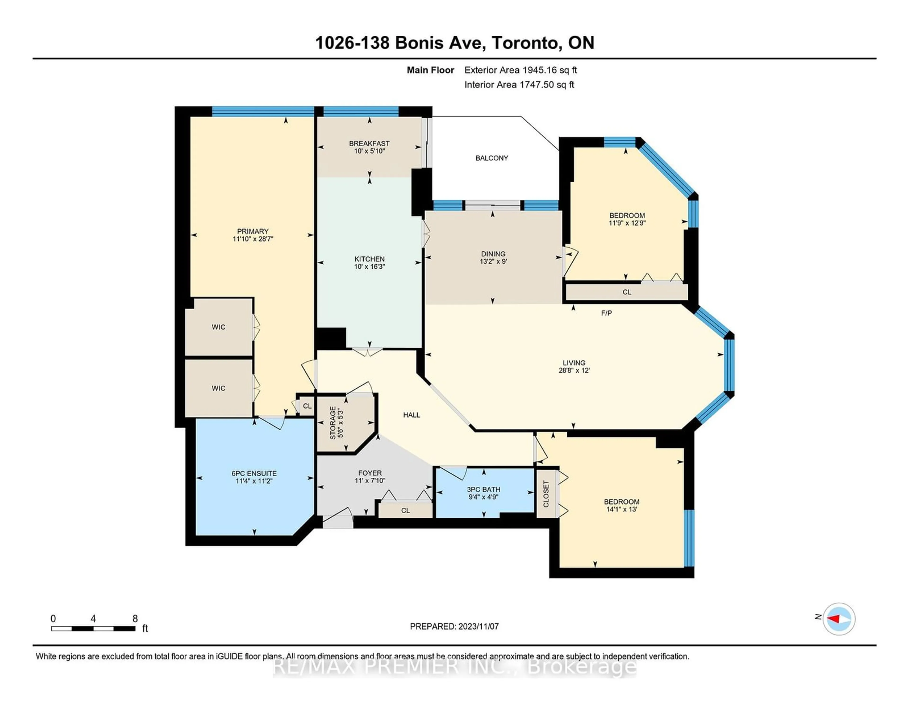 Floor plan for 138 Bonis Ave #1026, Toronto Ontario M1T 3V9