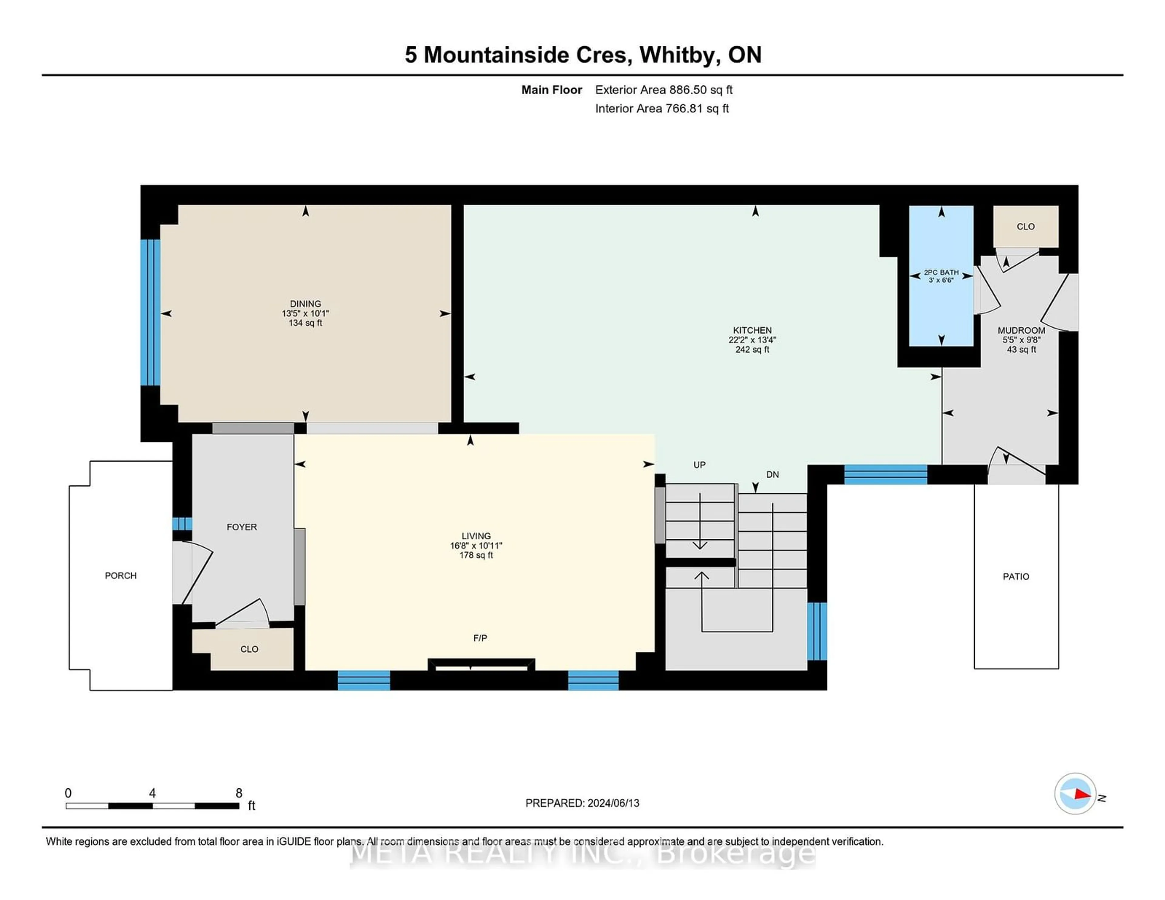 Floor plan for 5 Mountainside Cres, Whitby Ontario L1R 0P5