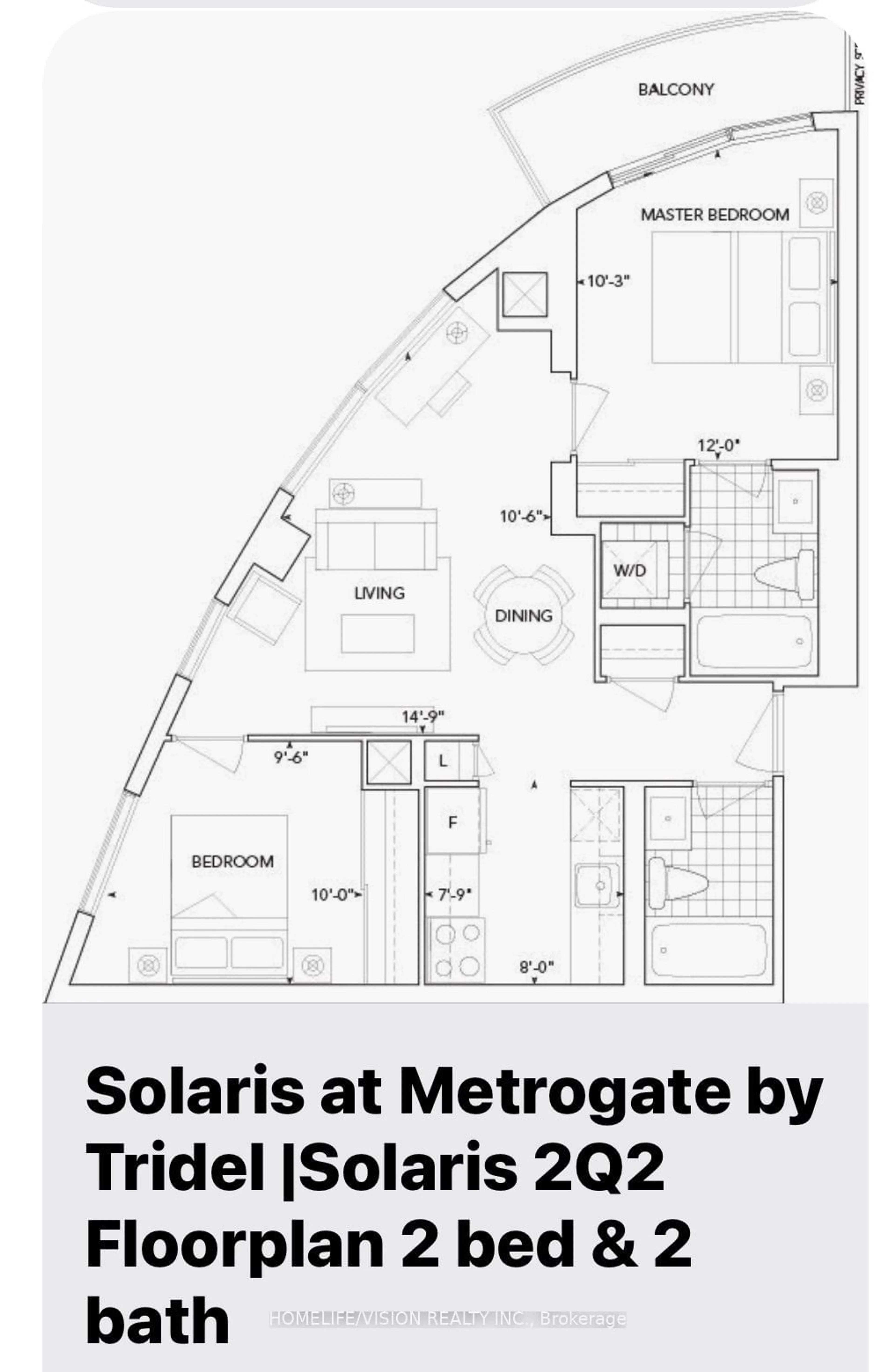 Floor plan for 135 Village Green Sq #3823, Toronto Ontario M1S 0G4