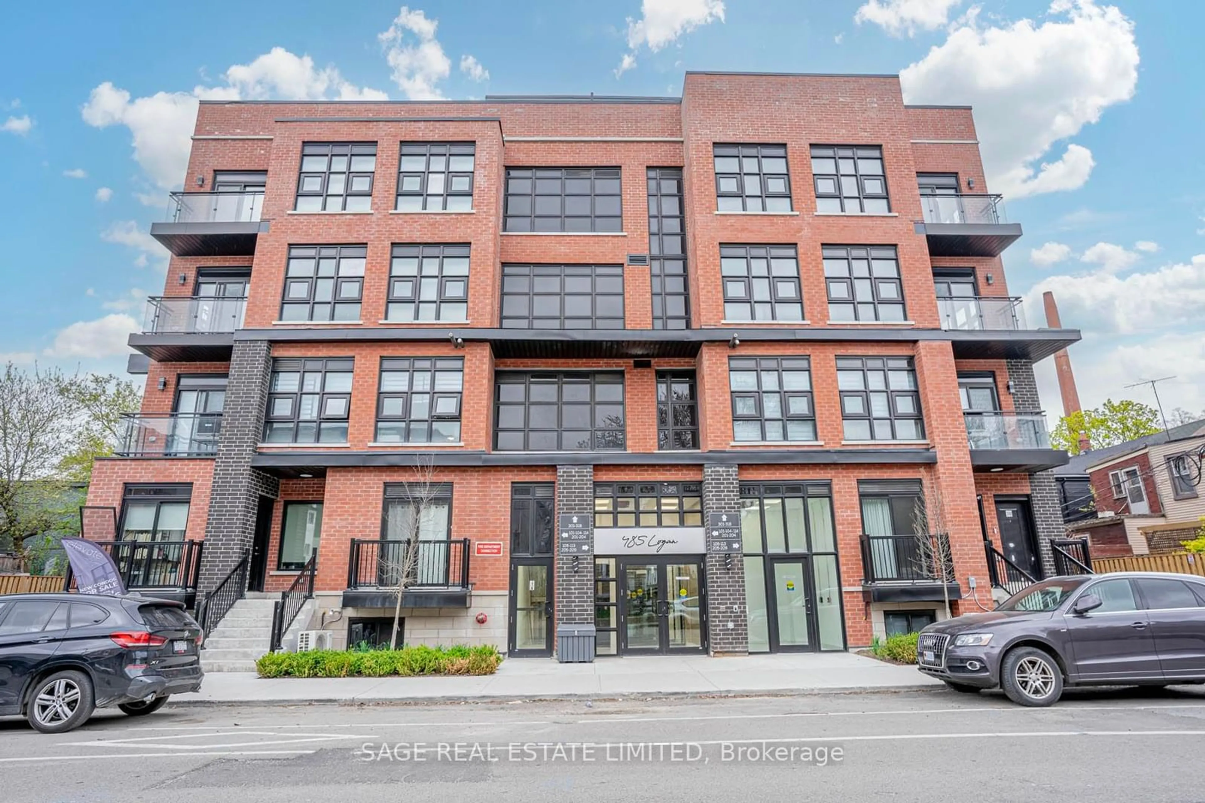 A pic from exterior of the house or condo for 485 Logan Ave #114, Toronto Ontario M4M 2P5