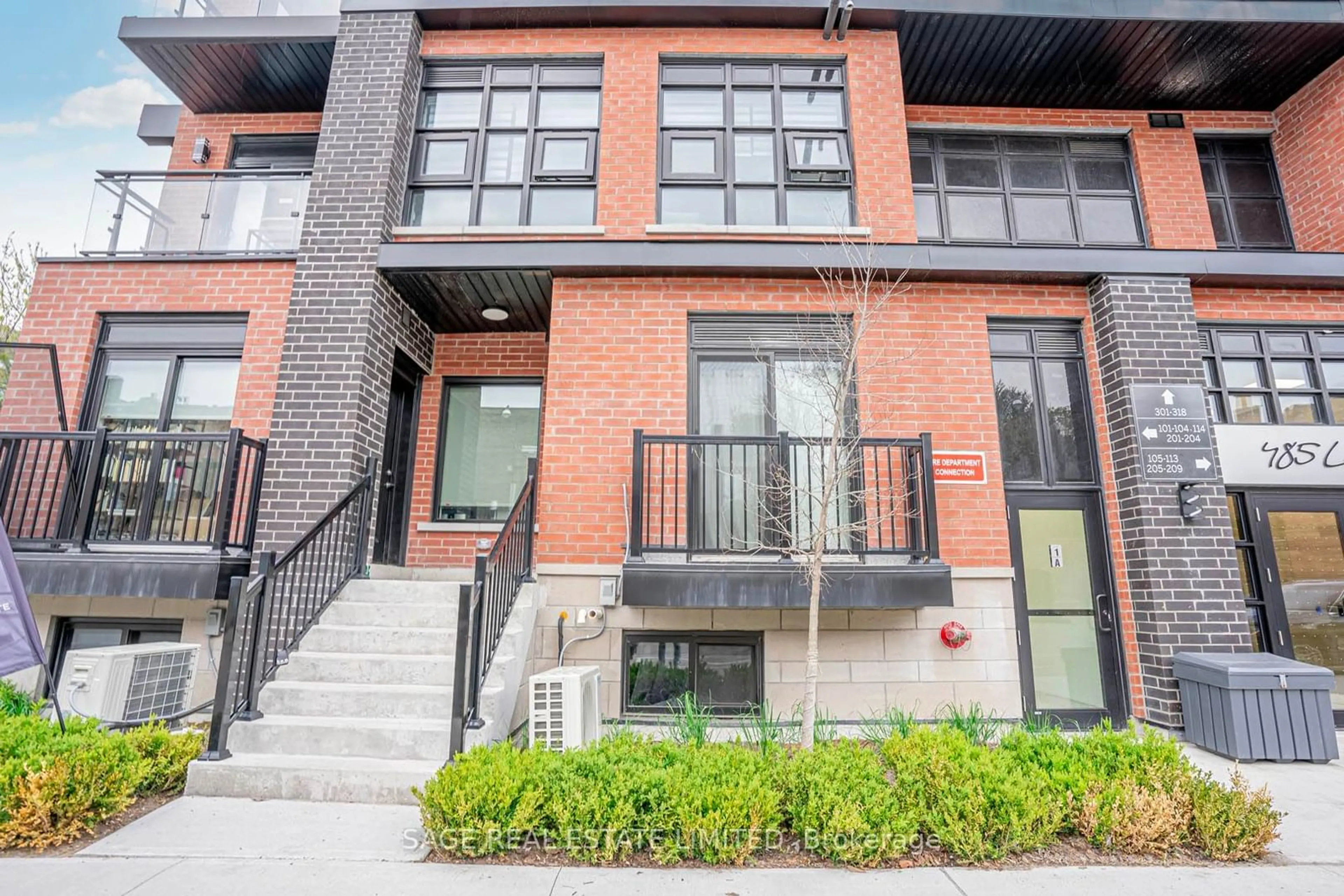 A pic from exterior of the house or condo for 485 Logan Ave #114, Toronto Ontario M4M 2P5