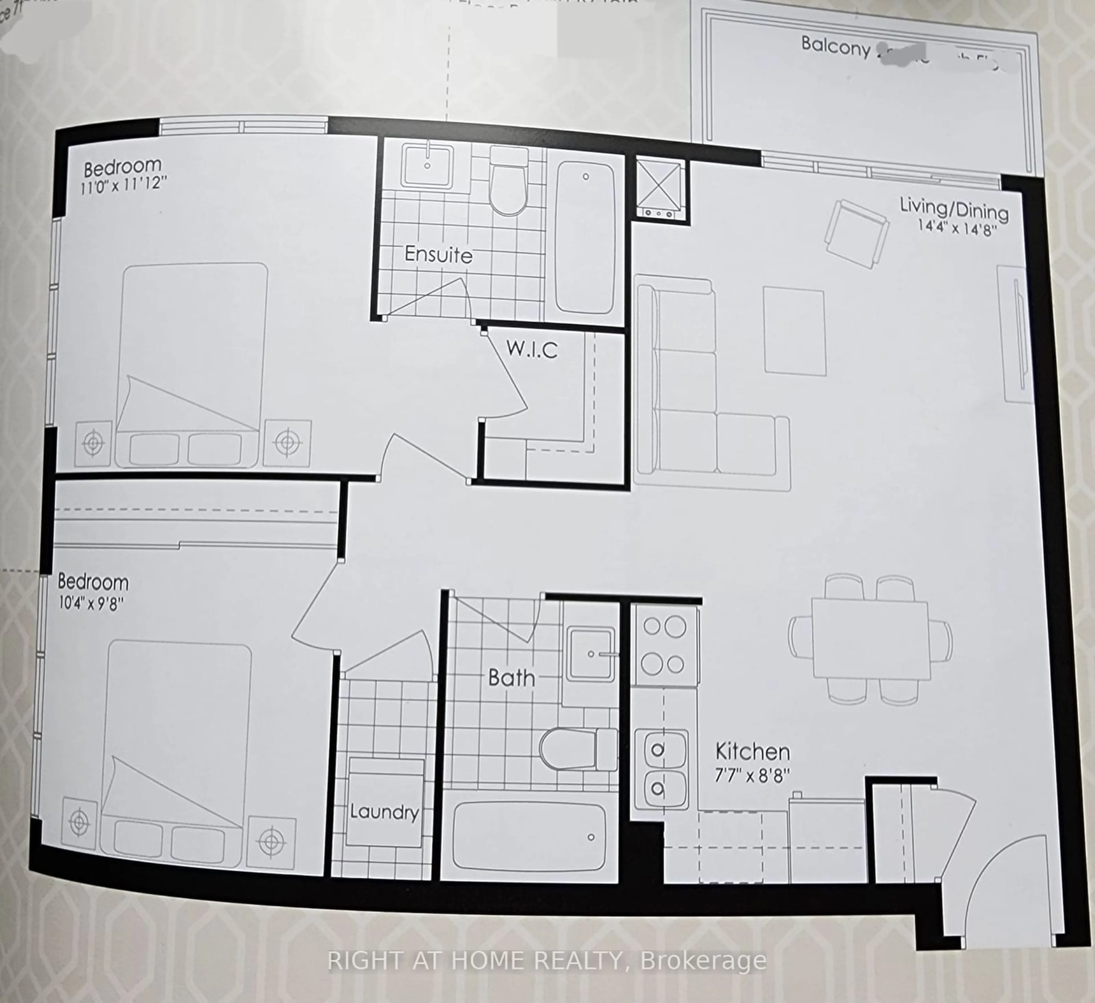 Floor plan for 3220 Sheppard Ave #1702, Toronto Ontario M1T 0B7