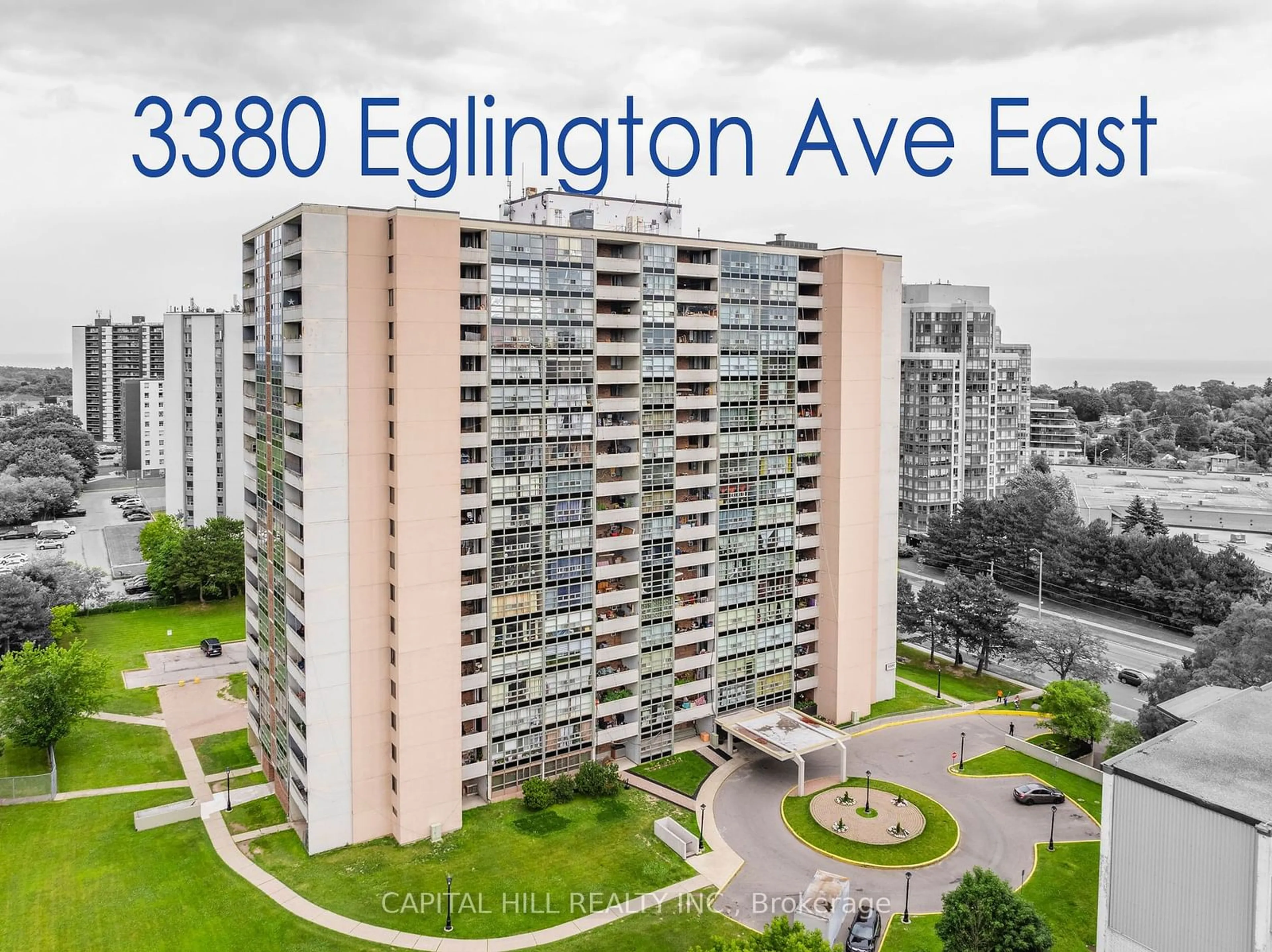 A pic from exterior of the house or condo for 3380 Eglinton Ave #1601, Toronto Ontario M1J 3L6