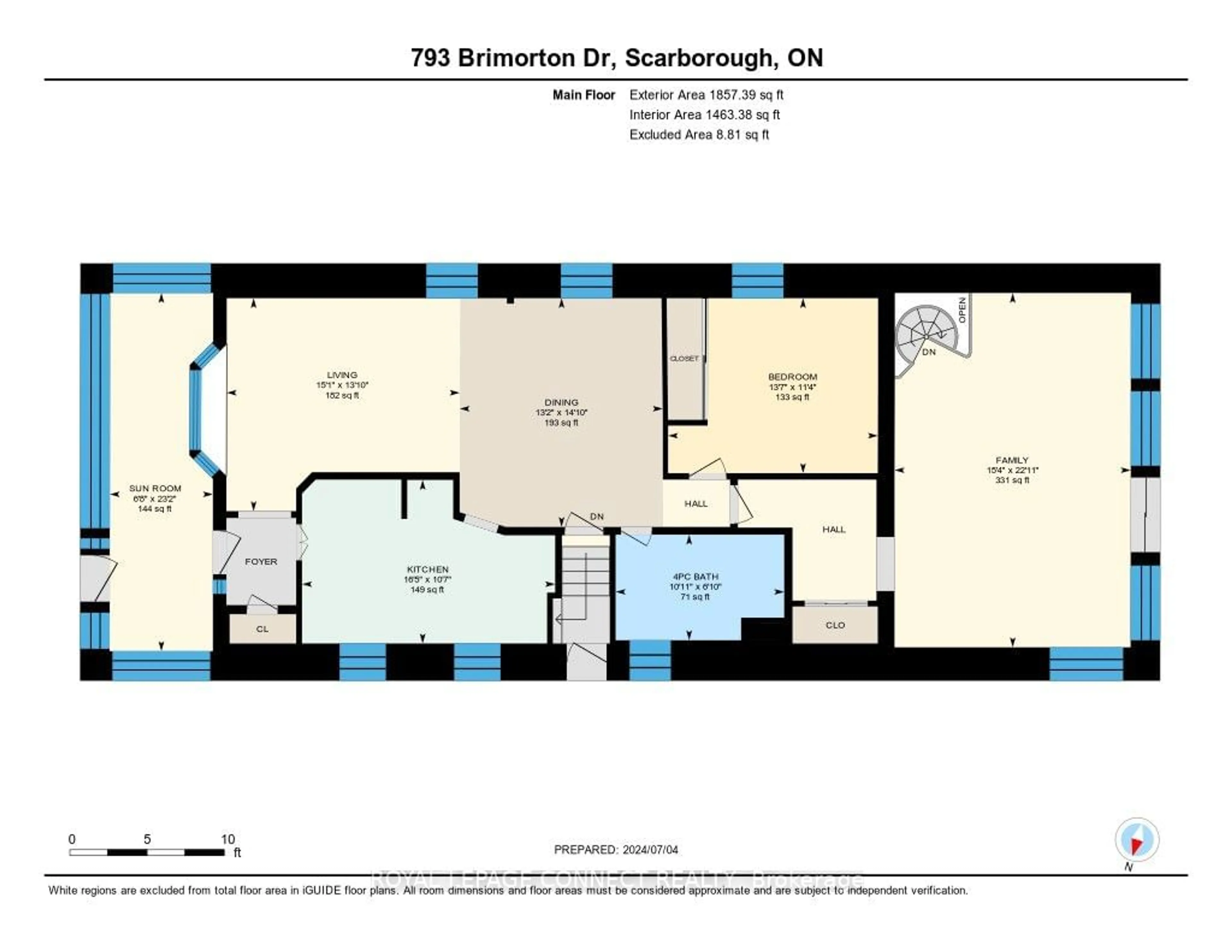 Floor plan for 793 Brimorton Dr, Toronto Ontario M1G 2S8