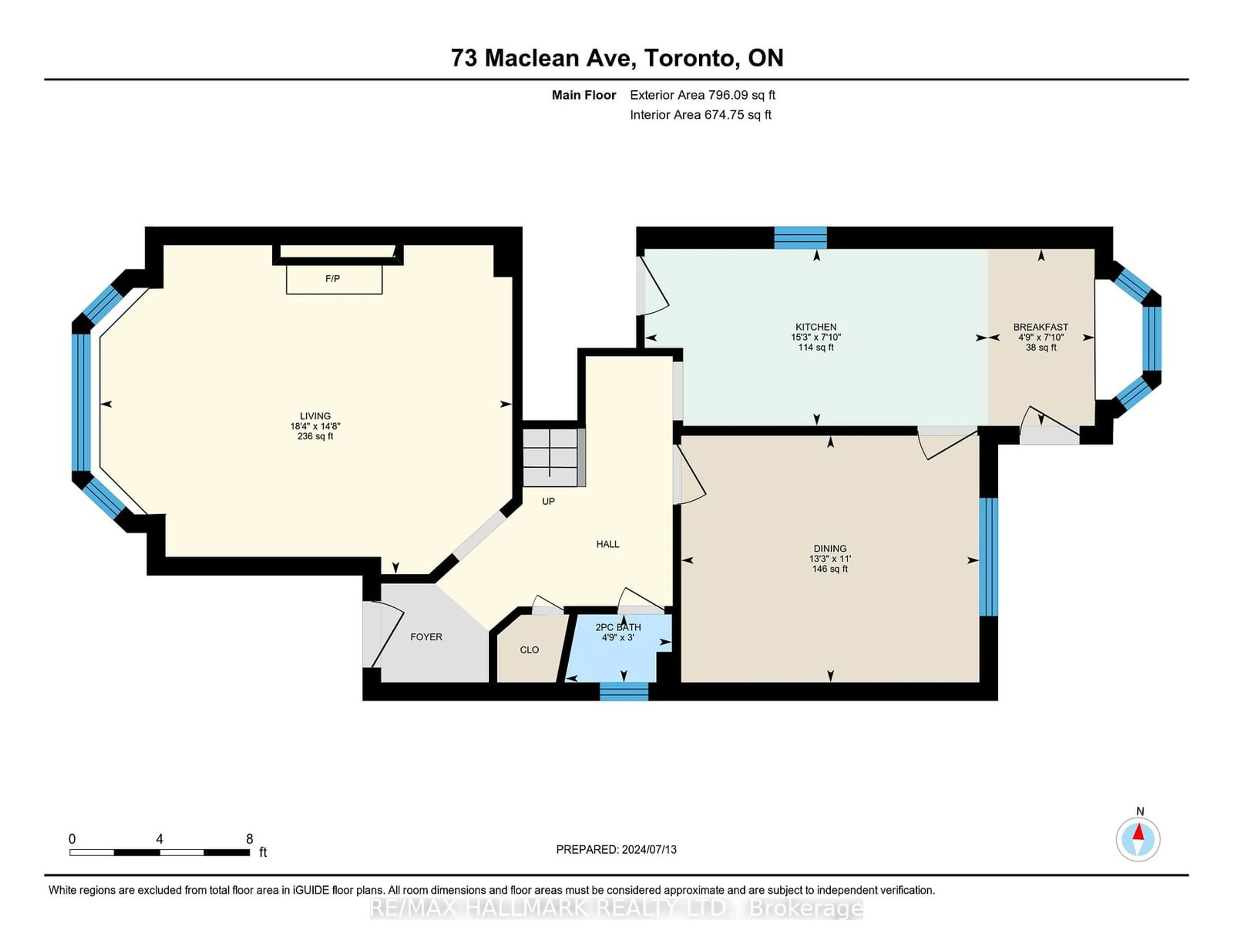 Floor plan for 73 Maclean Ave, Toronto Ontario M4E 2Z8