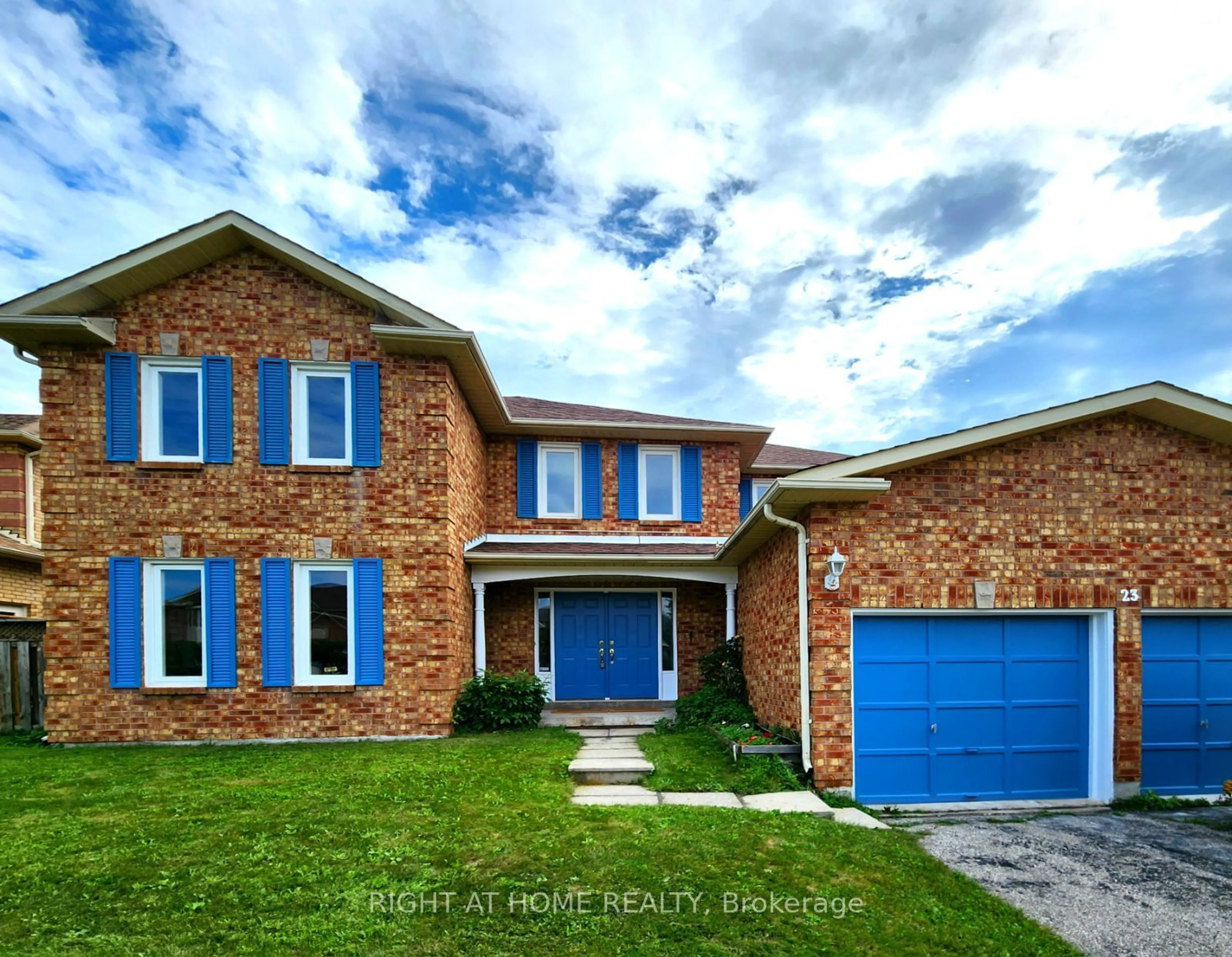 Home with brick exterior material for 23 Simms Dr, Ajax Ontario L1T 3J5