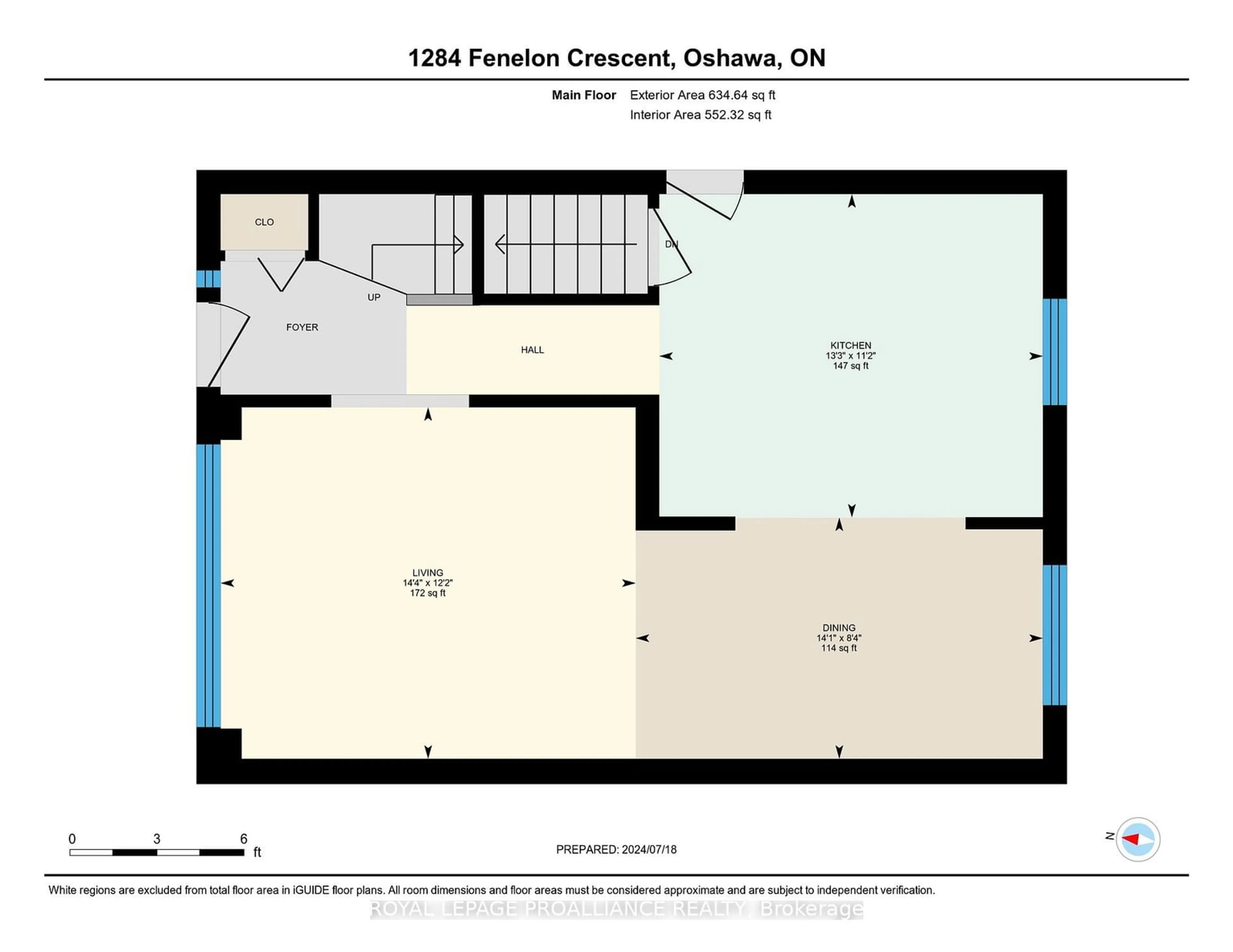 Floor plan for 1284 Fenelon Cres, Oshawa Ontario L1J 6G1