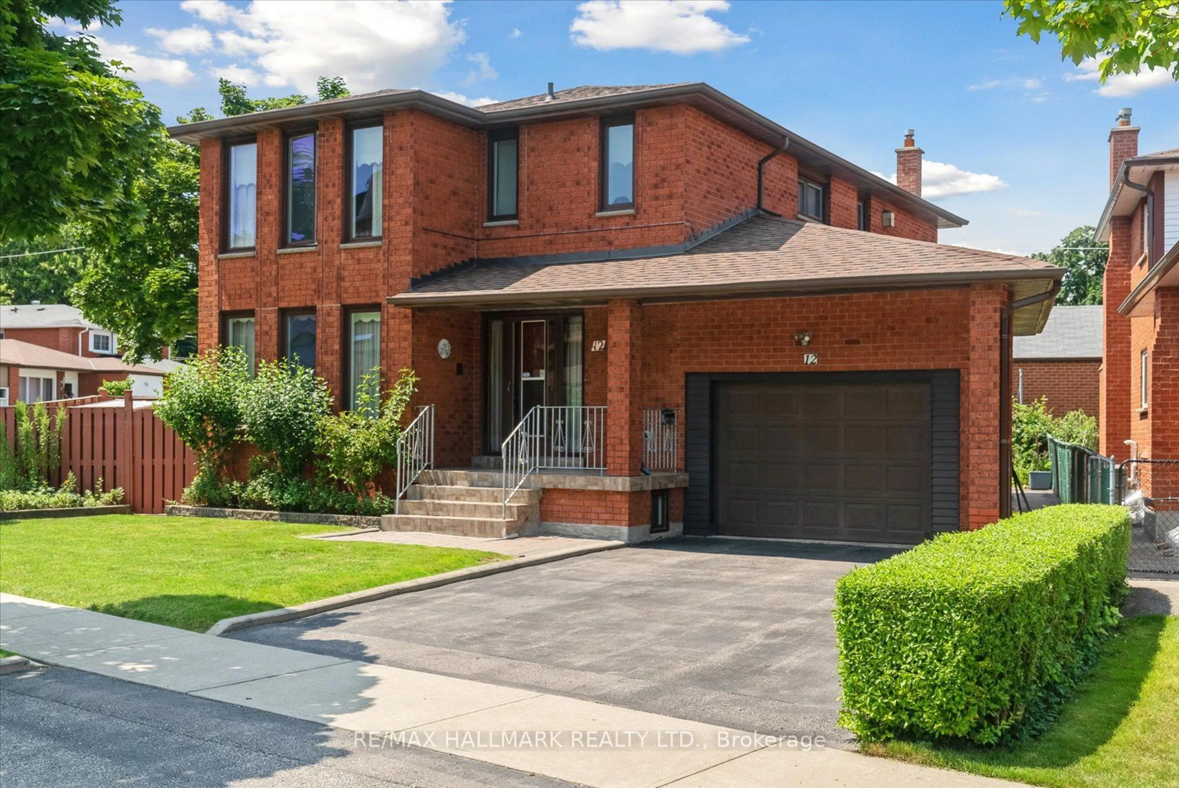 Home with brick exterior material for 12 Greendowns Dr, Toronto Ontario M1M 2G7