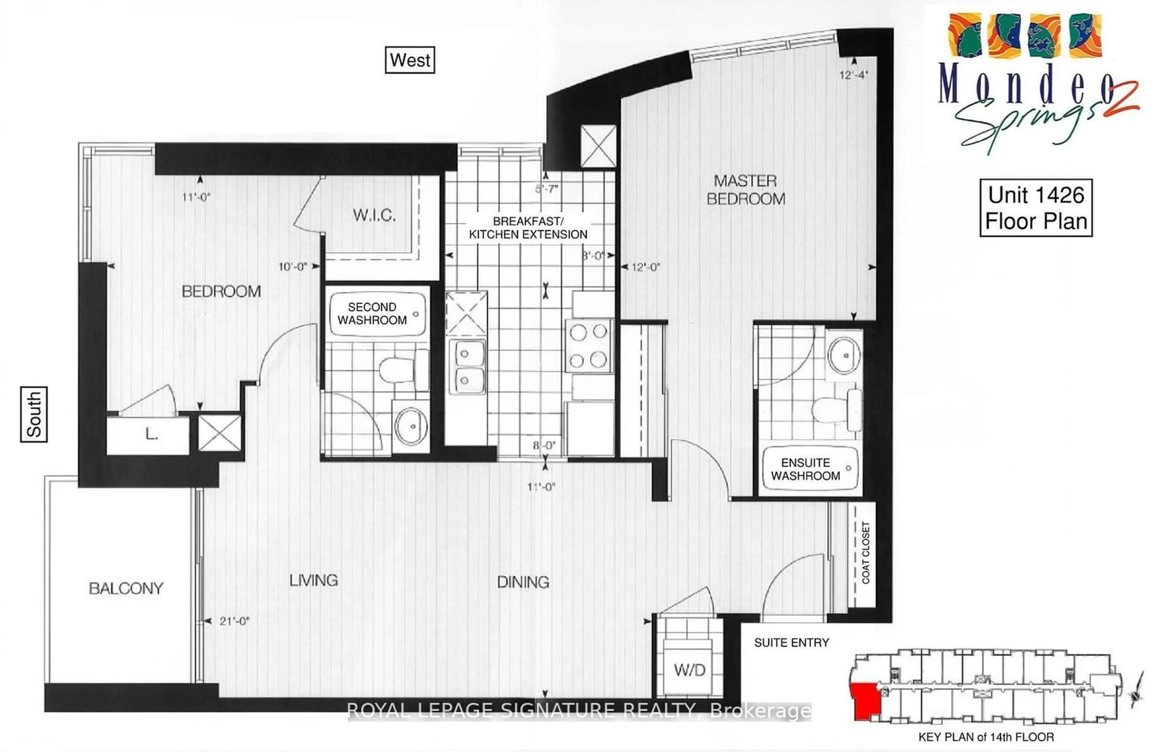 Floor plan for 18 Mondeo Dr #1426, Toronto Ontario M1P 5C8