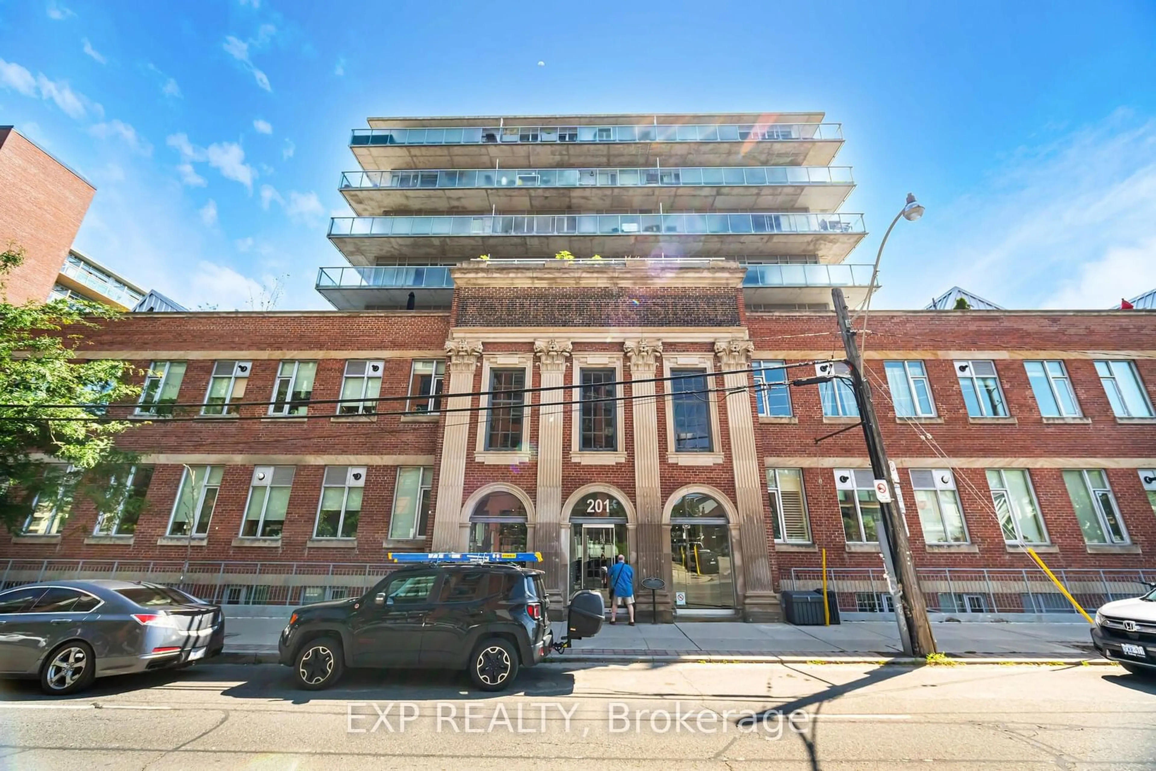 A pic from exterior of the house or condo for 201 Carlaw Ave #230, Toronto Ontario M4M 2S3