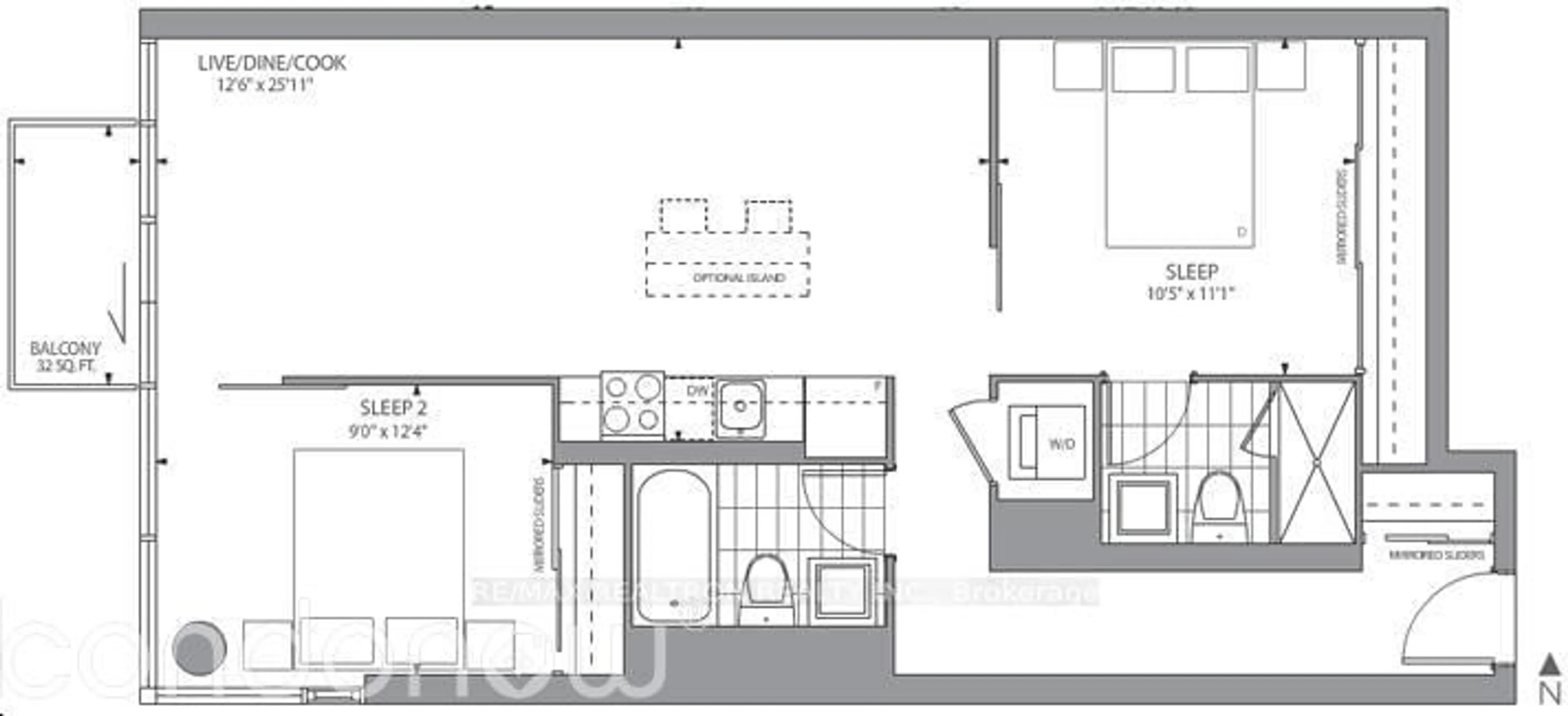 Floor plan for 2055 Danforth Ave #417, Toronto Ontario M4C 1J8