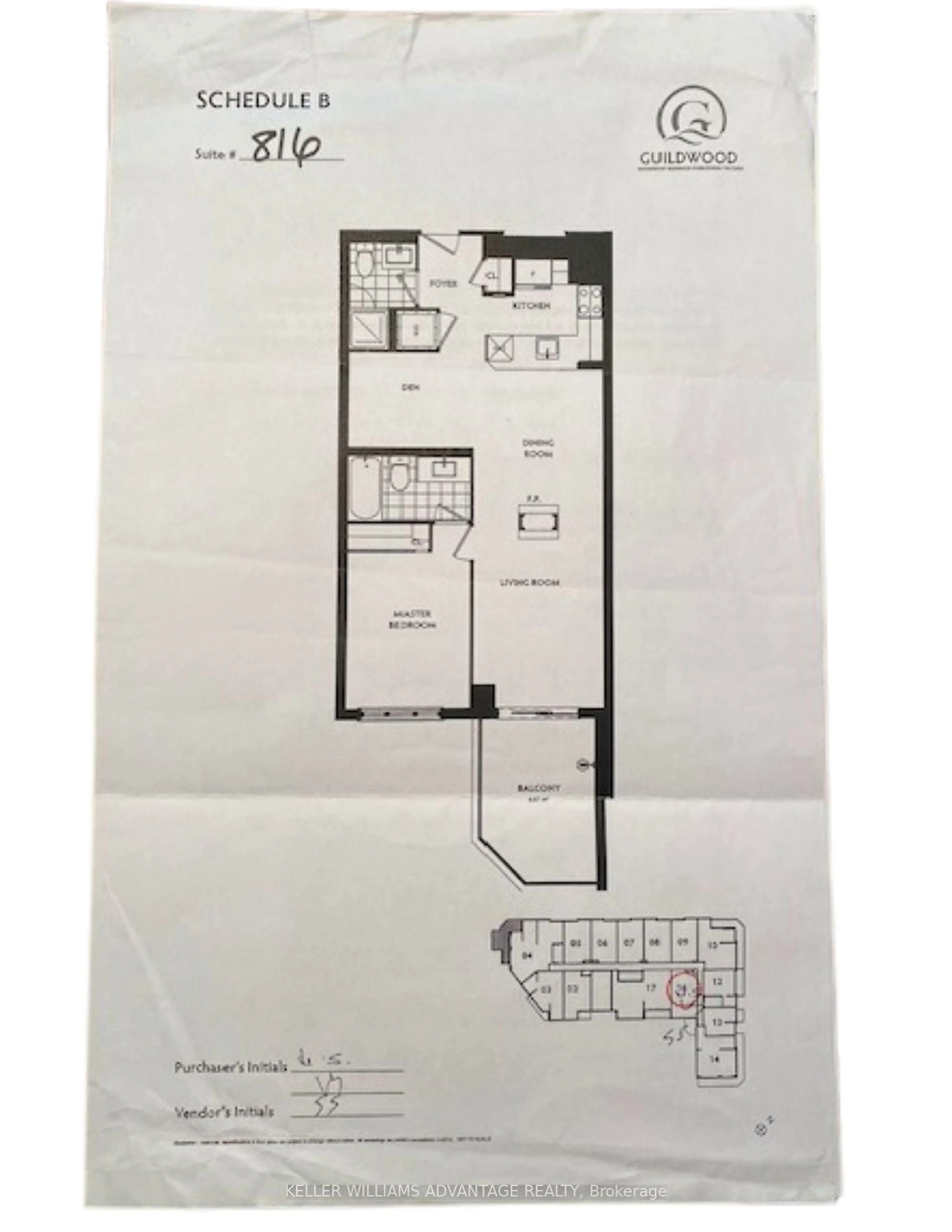 Floor plan for 3655 Kingston Rd #816, Toronto Ontario M1M 1S2