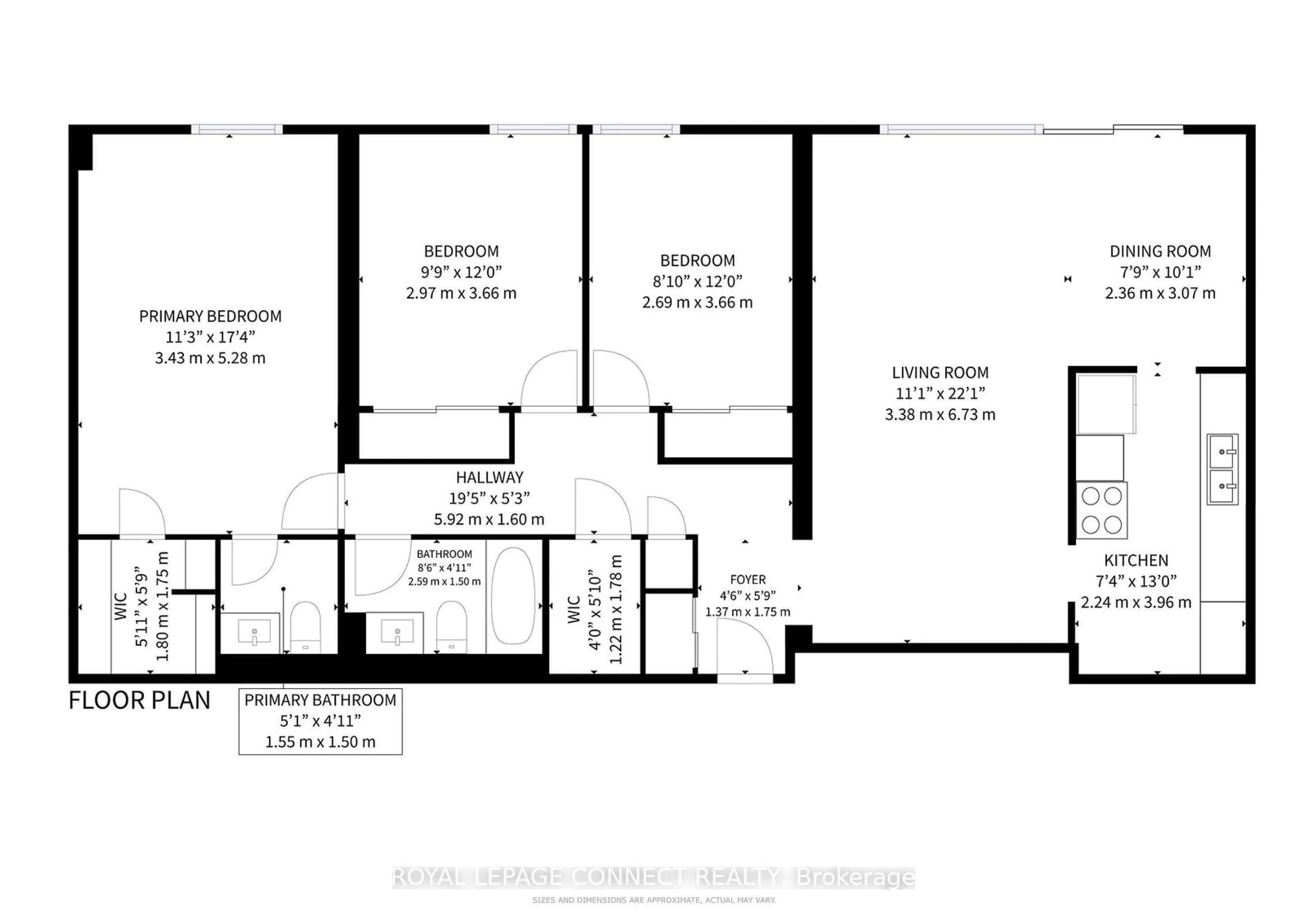 Floor plan for 1210 Radom St #207, Pickering Ontario L1W 2Z3