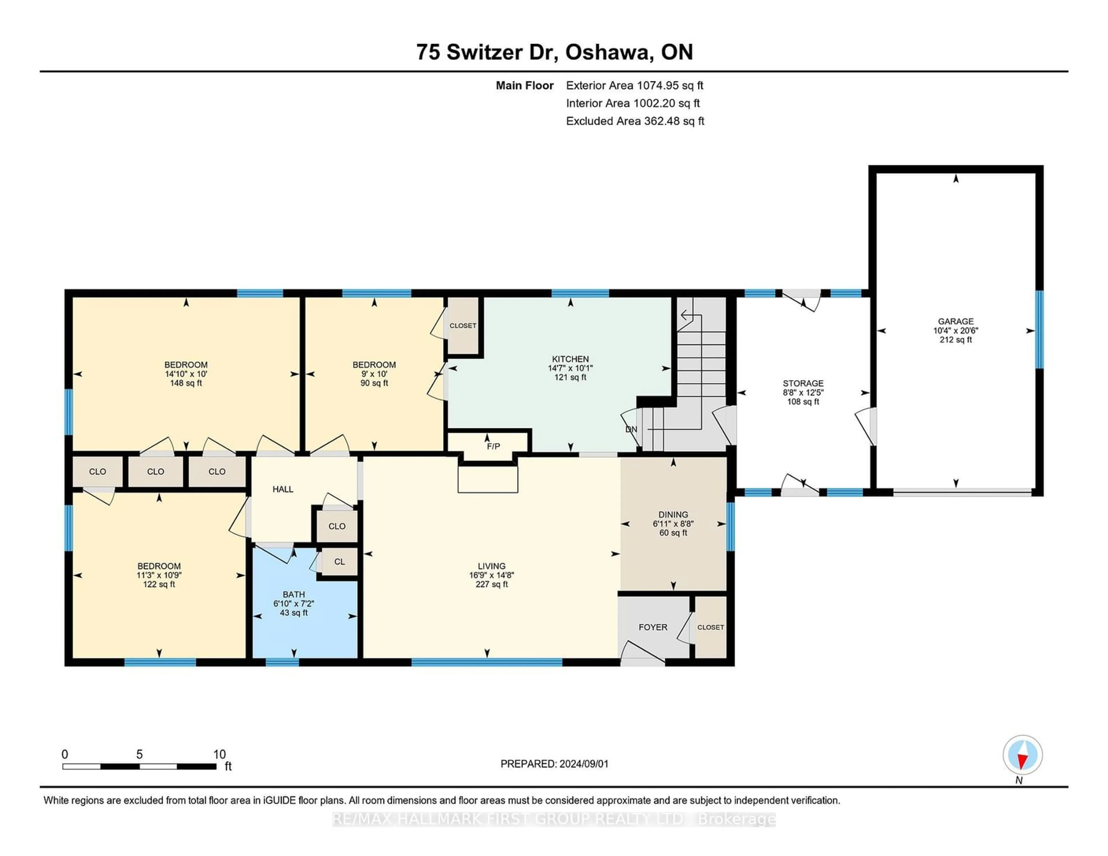 Floor plan for 75 Switzer Dr, Oshawa Ontario L1G 3J3