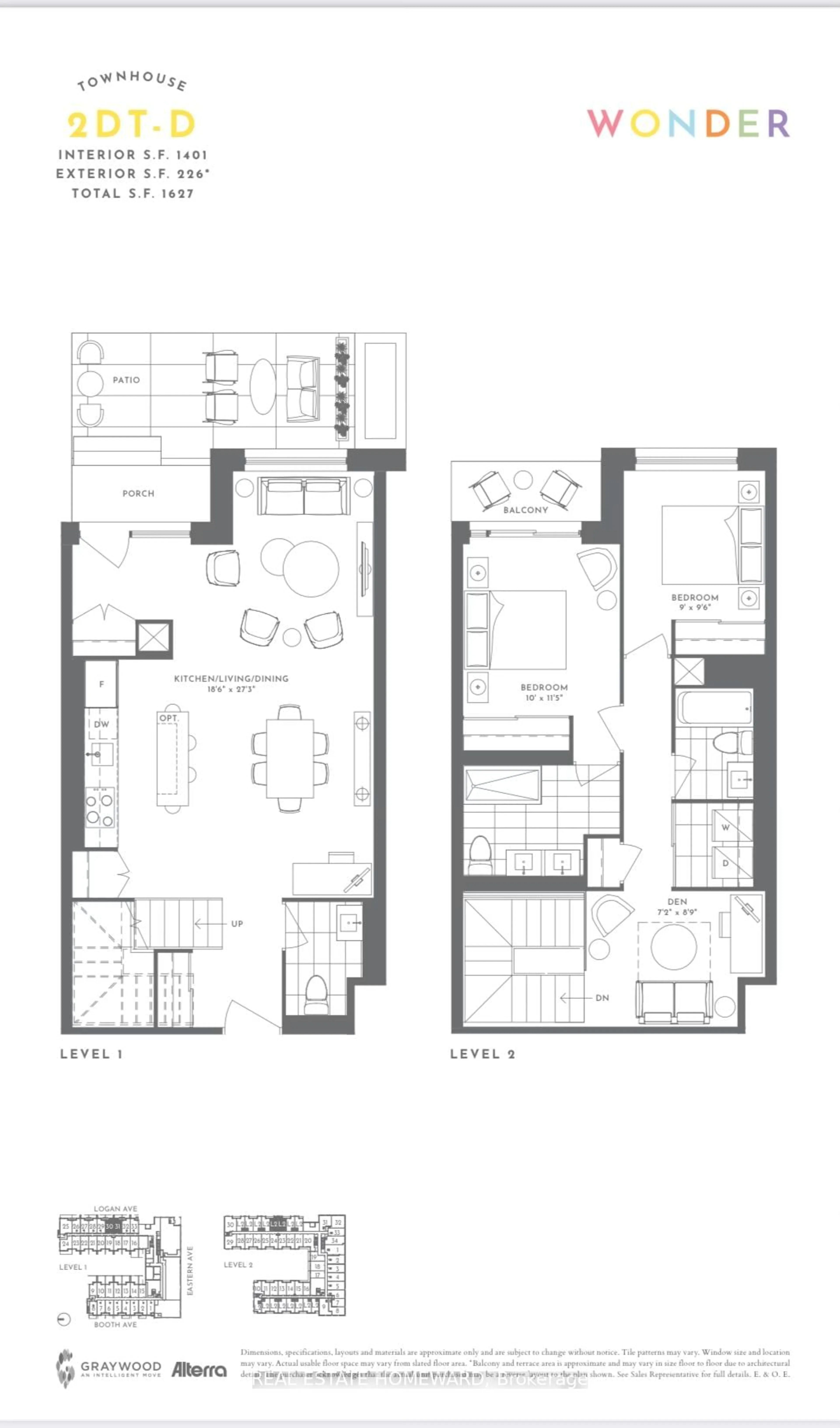 Floor plan for 156 Logan Ave #131, Toronto Ontario M4M 2N3