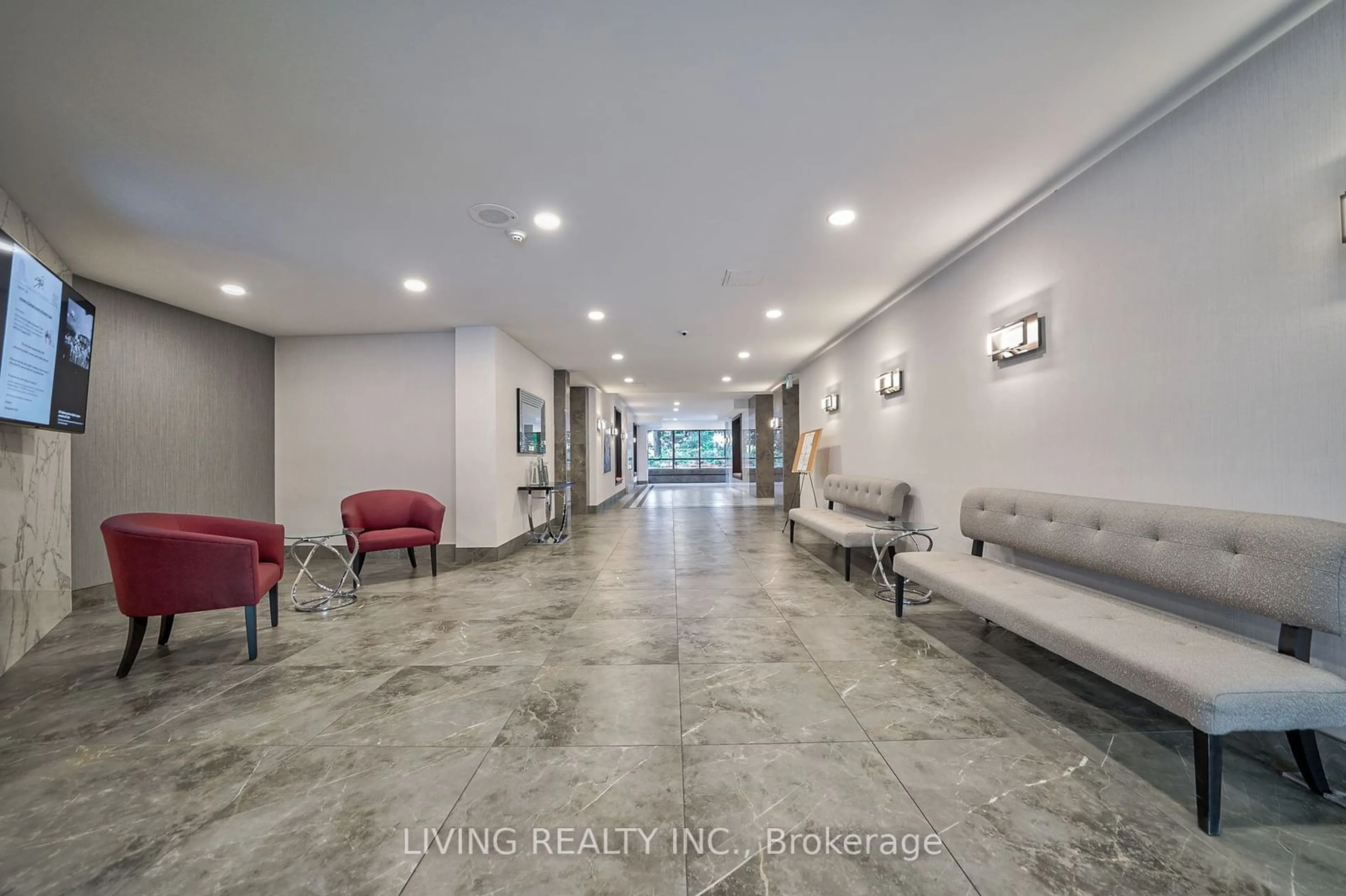 Indoor lobby for 255 Bamburgh Circ #1704, Toronto Ontario M1W 3T6