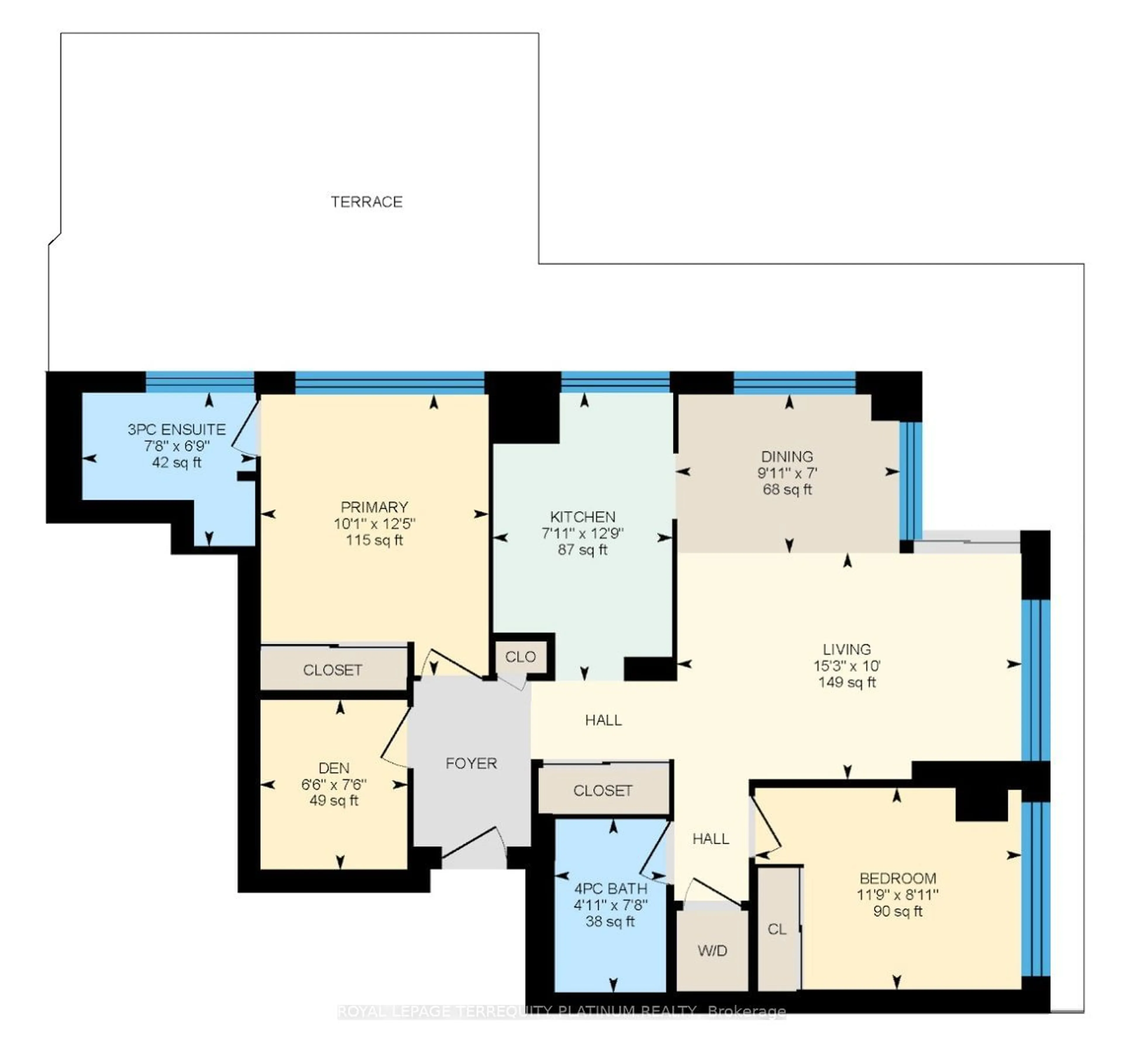 Floor plan for 60 Brian Harrison Way #PH3403, Toronto Ontario M1P 5J5