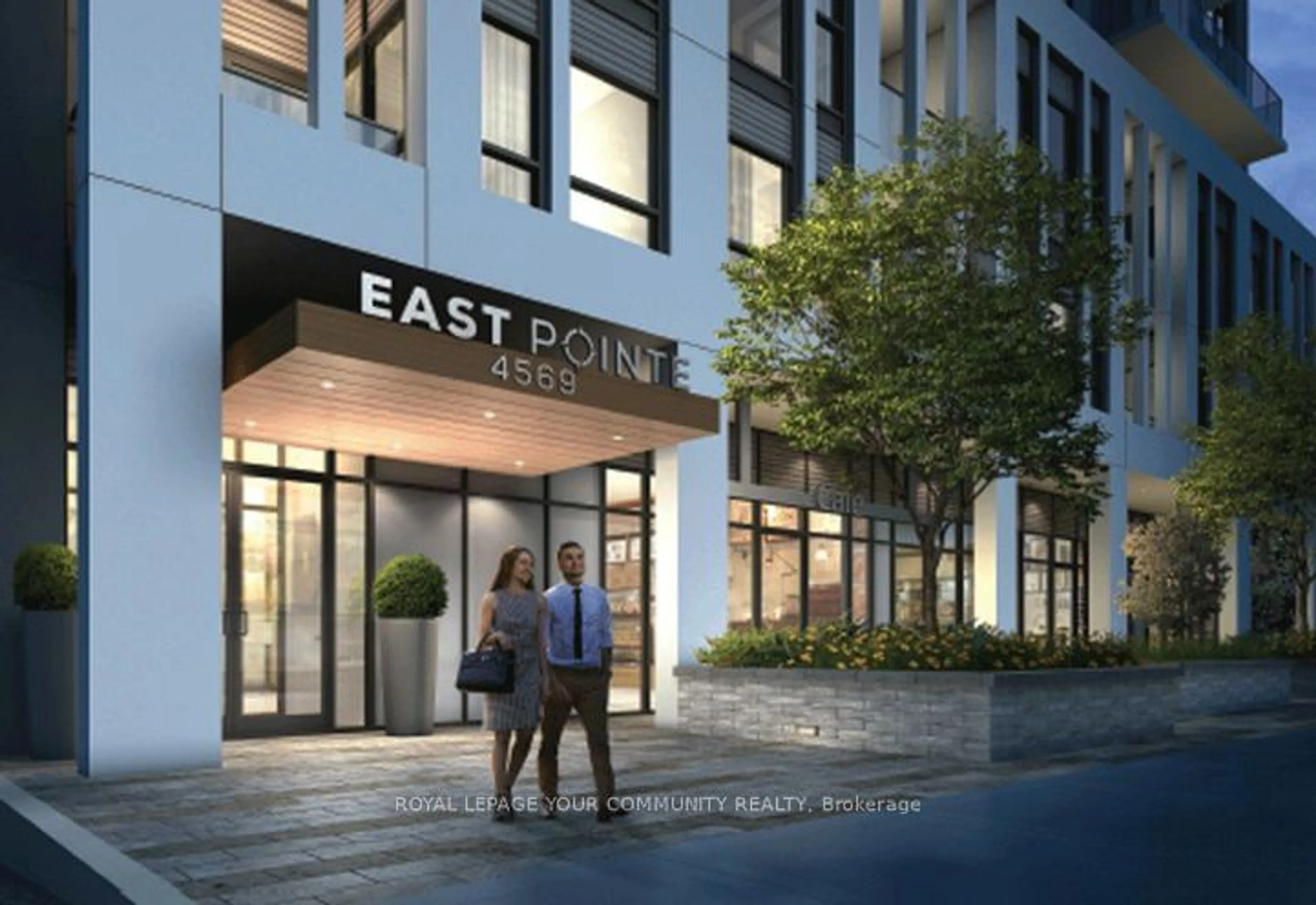 A pic from exterior of the house or condo, the front or back of building for 4569 Kingston Rd #504, Toronto Ontario M1E 2P3