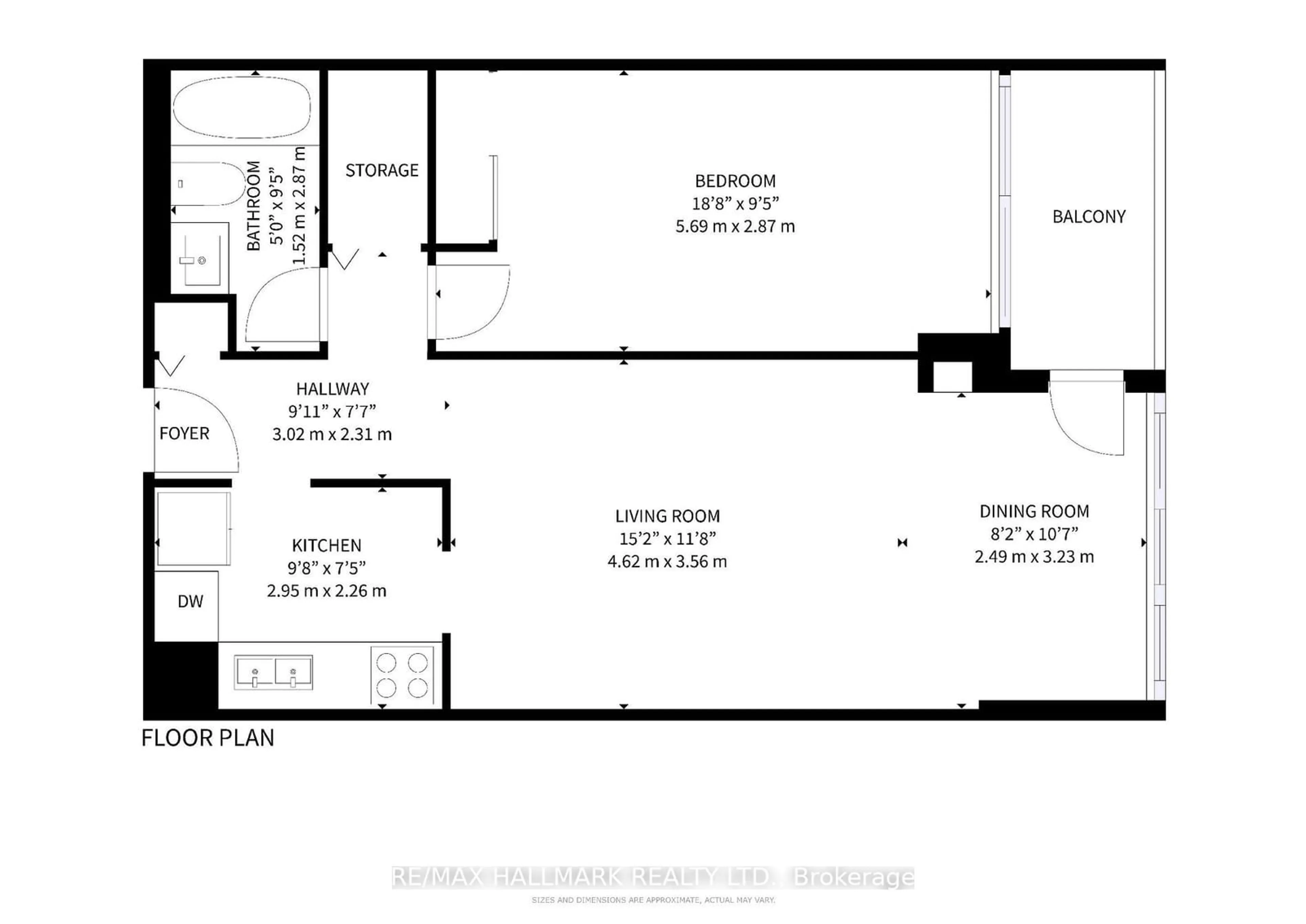 Floor plan for 10 Tapscott Rd #510, Toronto Ontario M1B 3L9