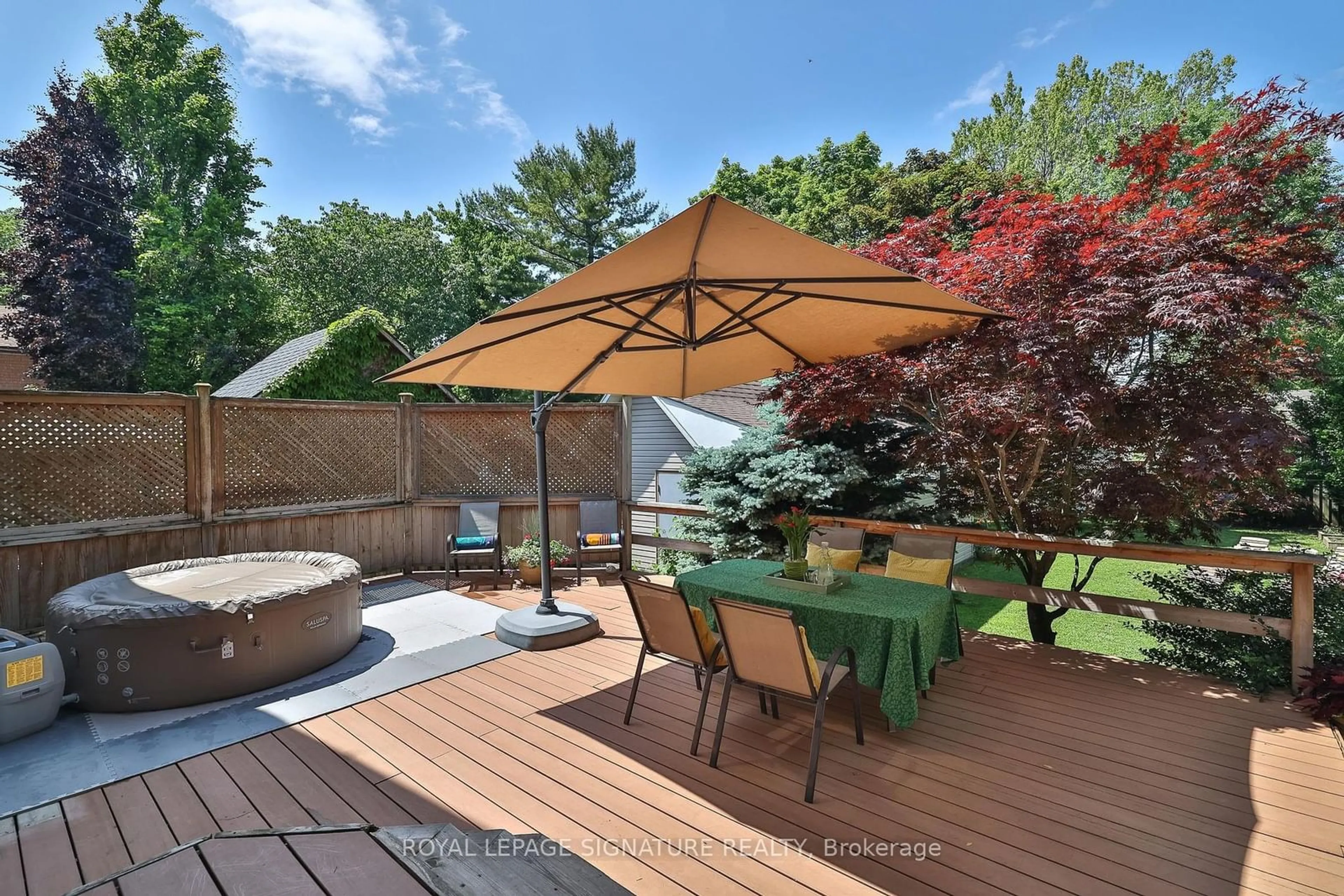 Patio, the fenced backyard for 36 Martindale Rd, Toronto Ontario M1M 2B7