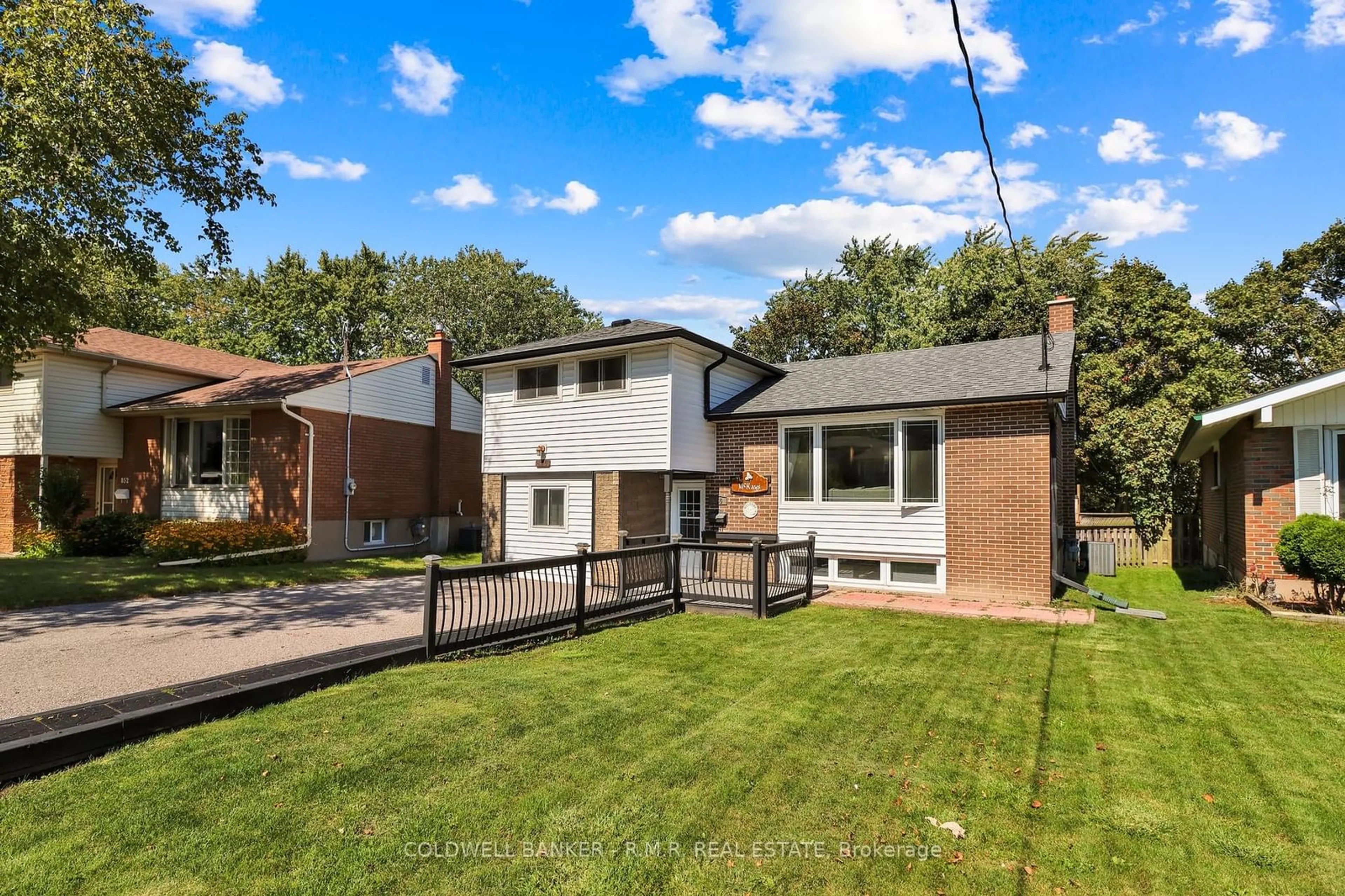 Frontside or backside of a home, the fenced backyard for 856 Florell Dr, Oshawa Ontario L1H 6W1