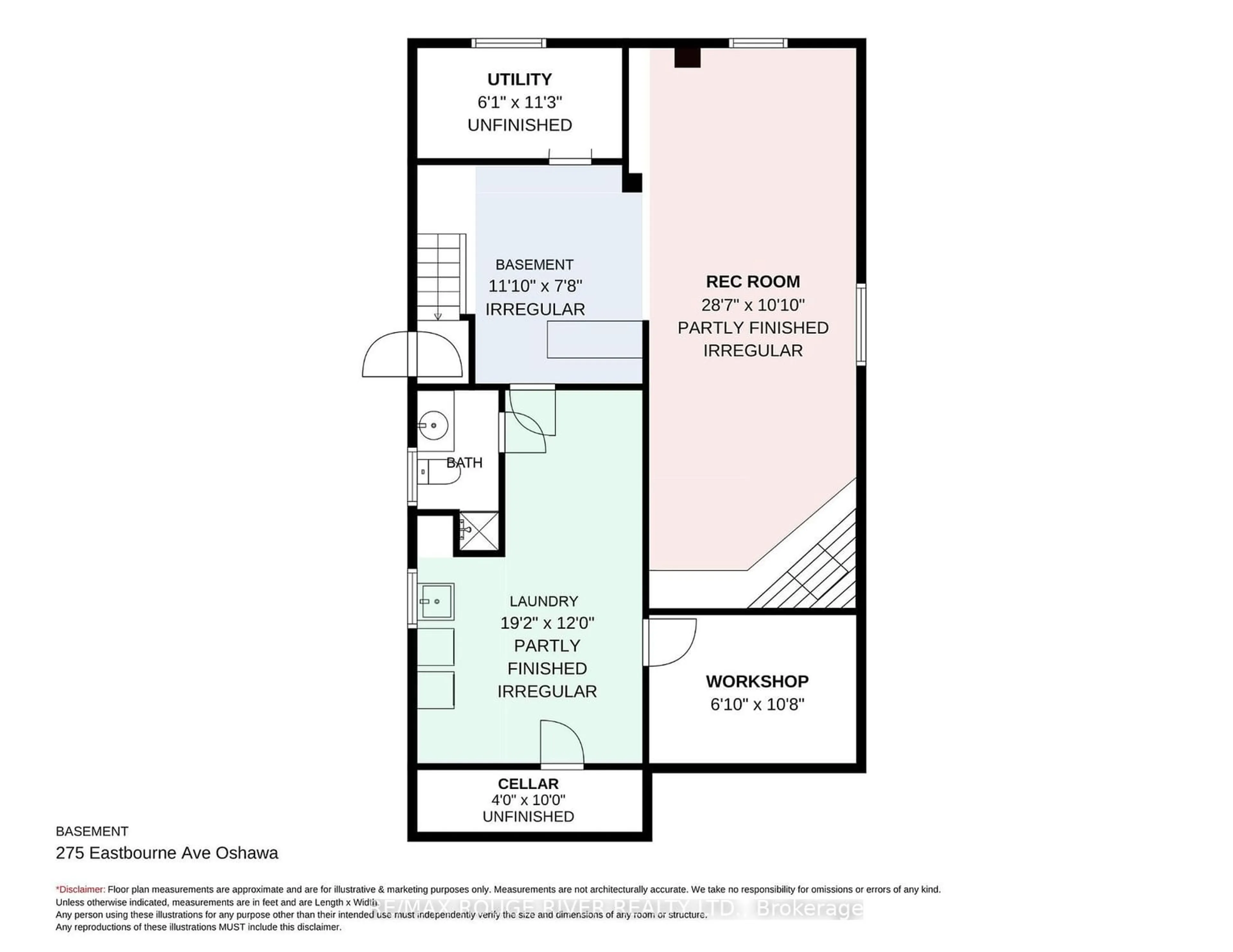 Floor plan for 725 Eastbourne Ave, Oshawa Ontario L1G 1P1