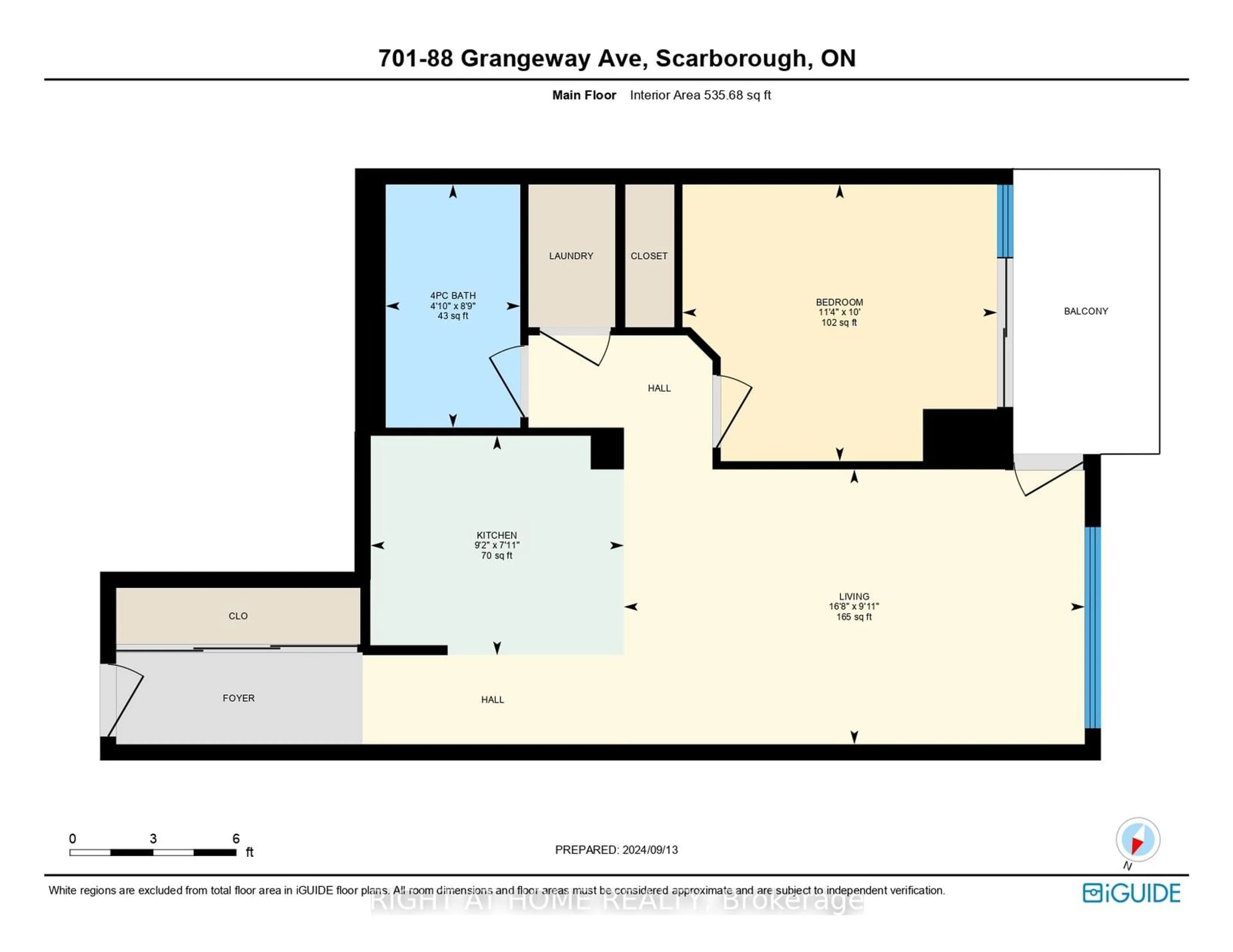 Floor plan for 88 Grangeway Ave #701, Toronto Ontario M1H 0A2