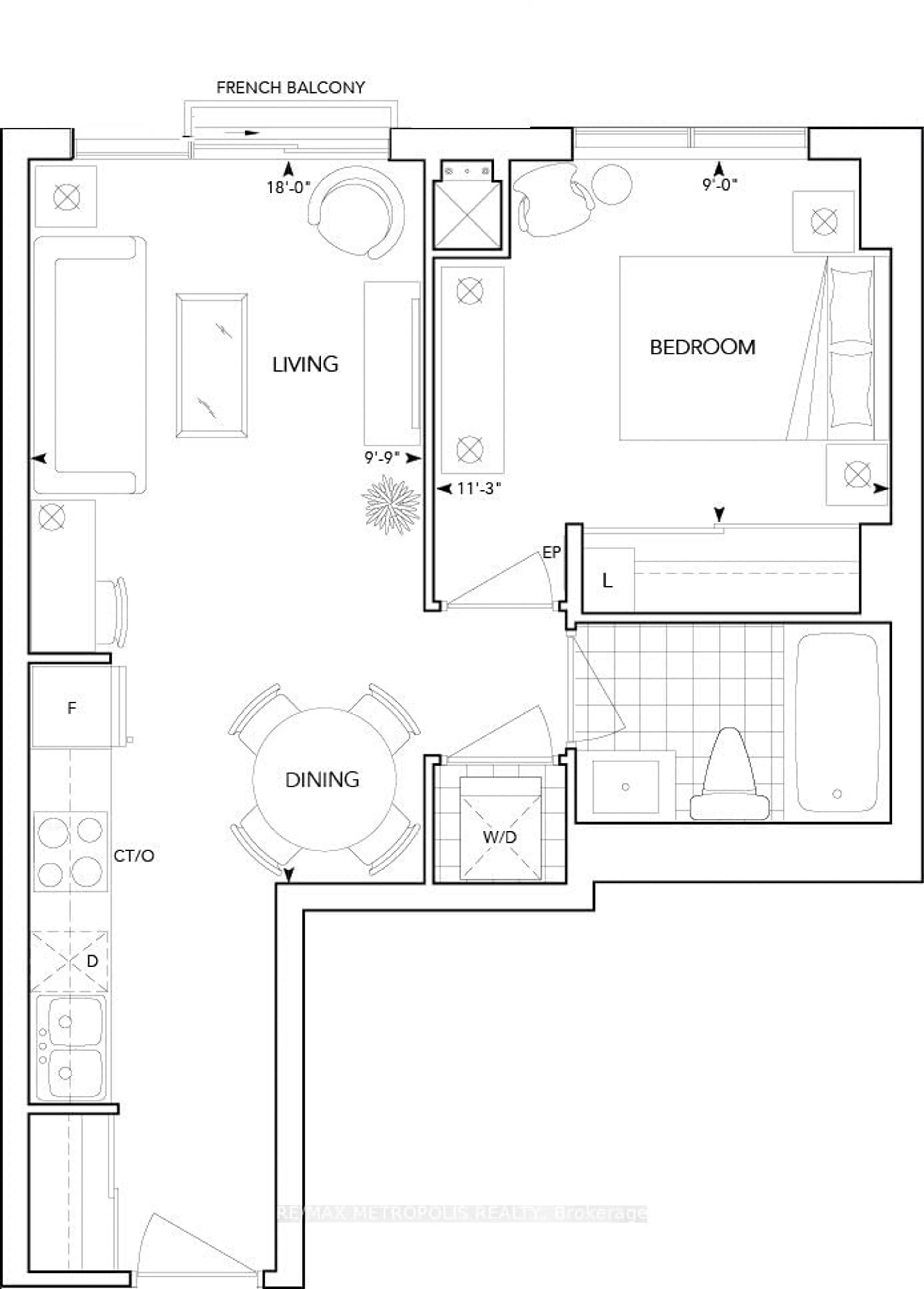 Floor plan for 255 Village Green Sq #507, Toronto Ontario M1S 0L7