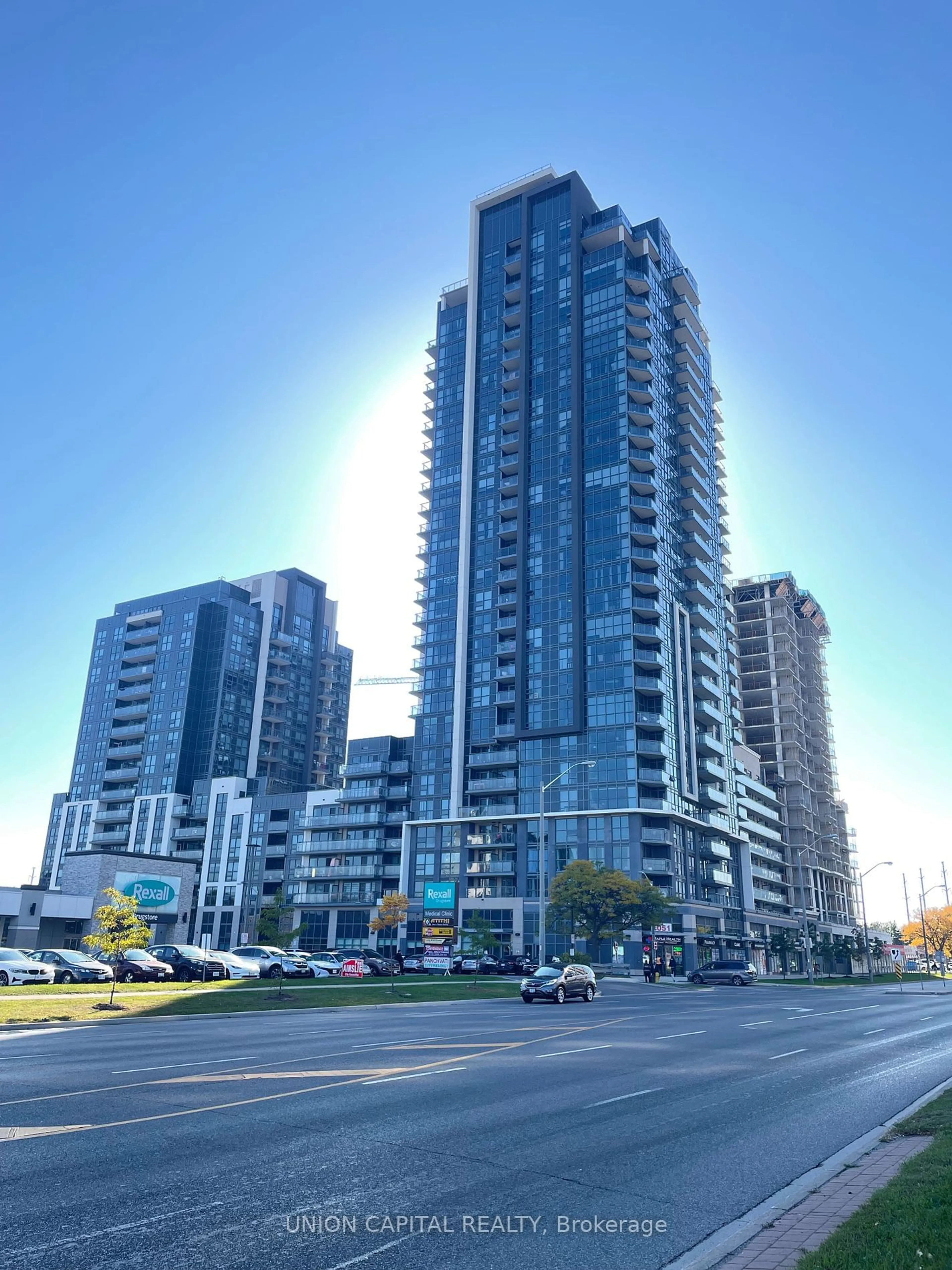 A pic from exterior of the house or condo, the view of city buildings for 30 Meadowglen Pl #701, Toronto Ontario M1G 0A6