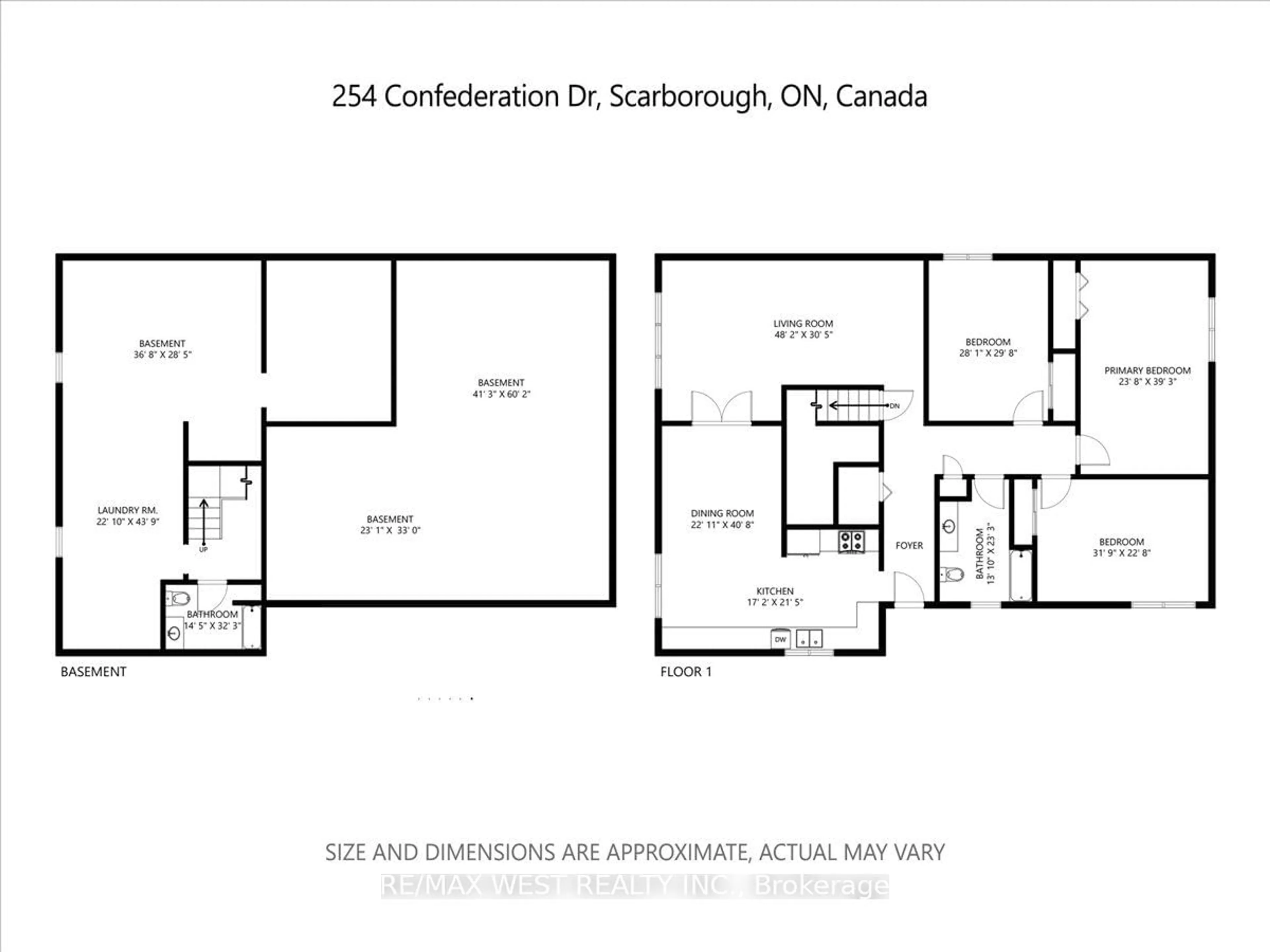 Floor plan for 254 Confederation Dr, Toronto Ontario M1G 1B5