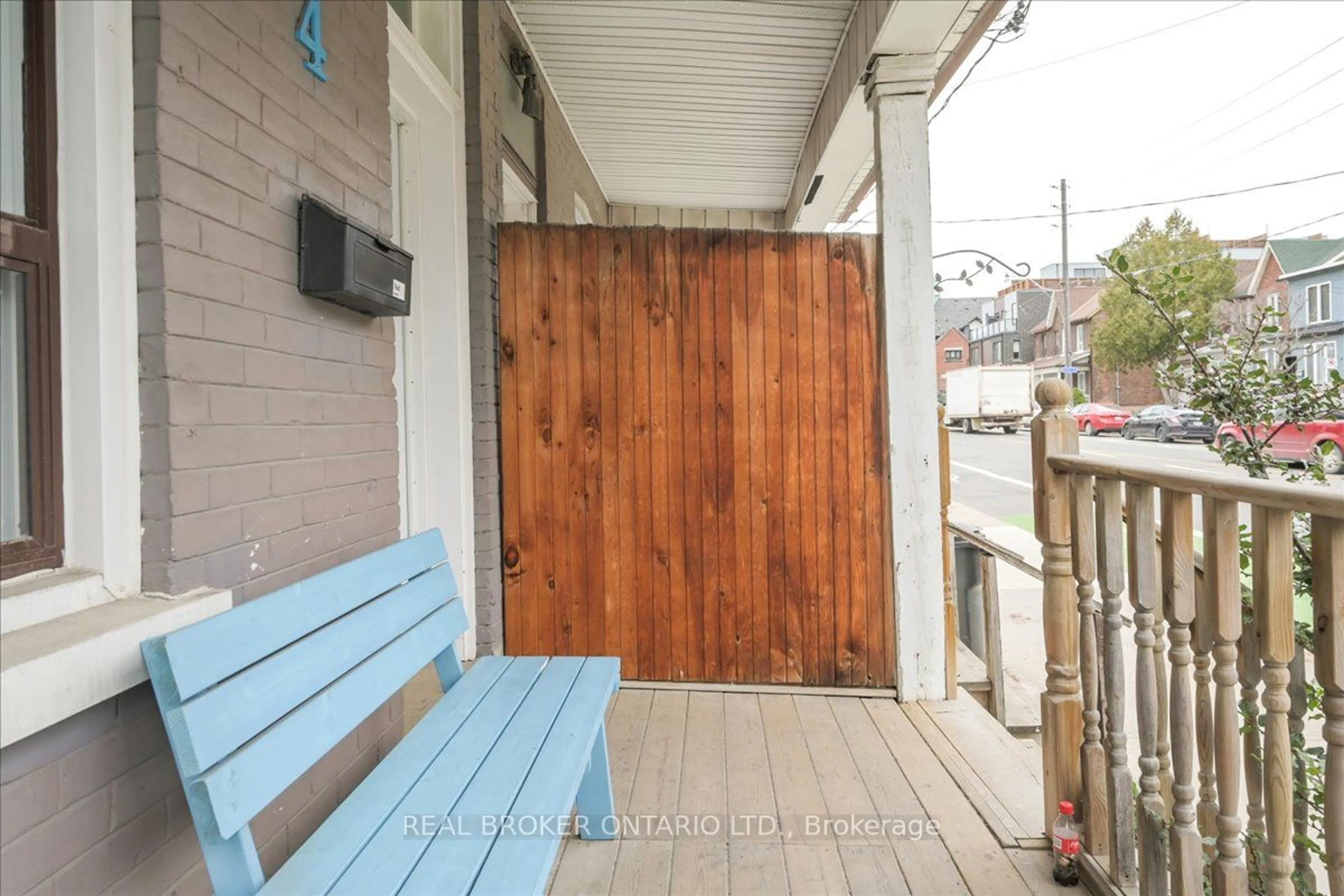 Patio, the street view for 134 Jones Ave, Toronto Ontario M4M 3A1