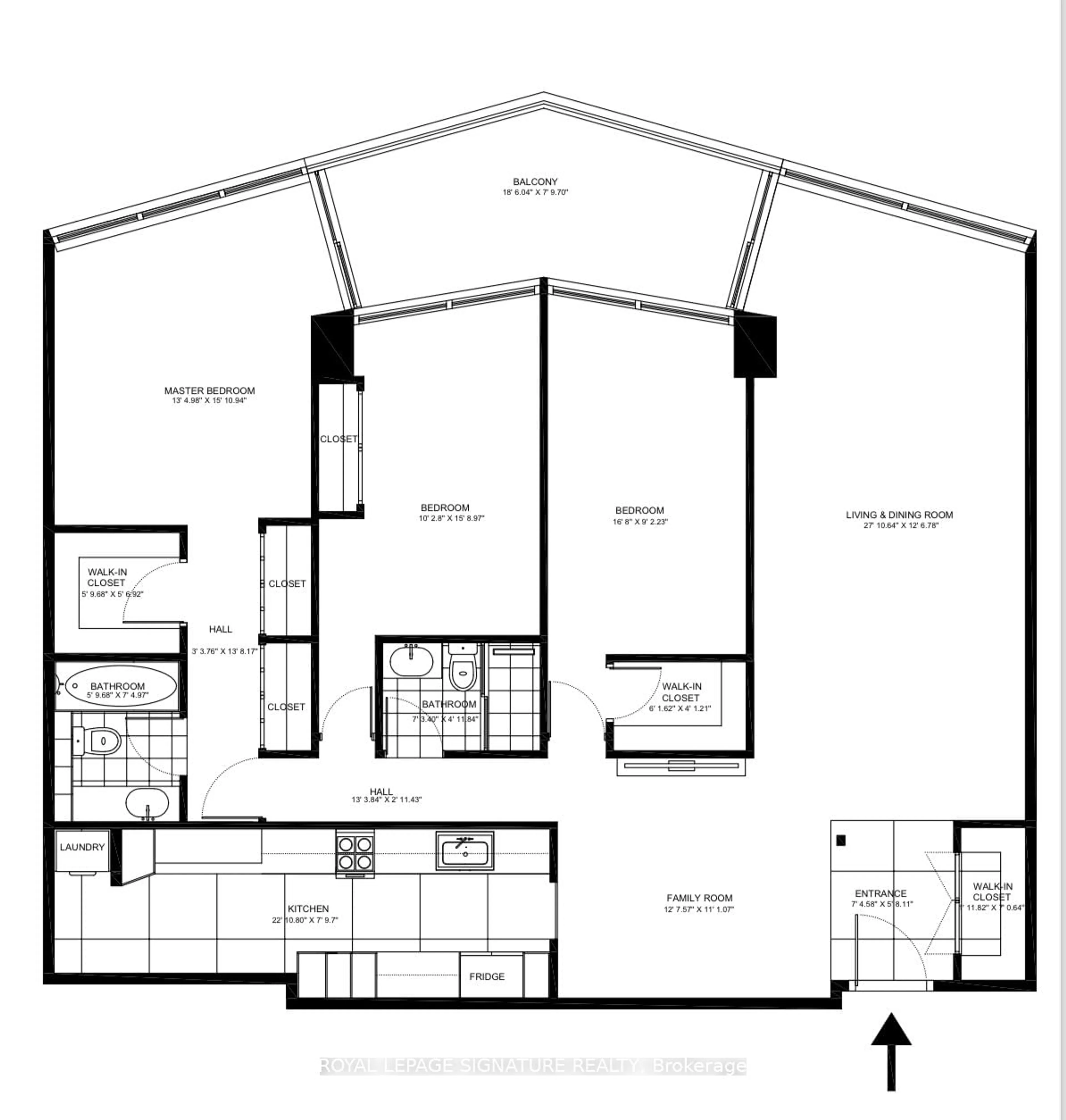 Floor plan for 65 Huntingdale Blvd #1405, Toronto Ontario M1W 2P1